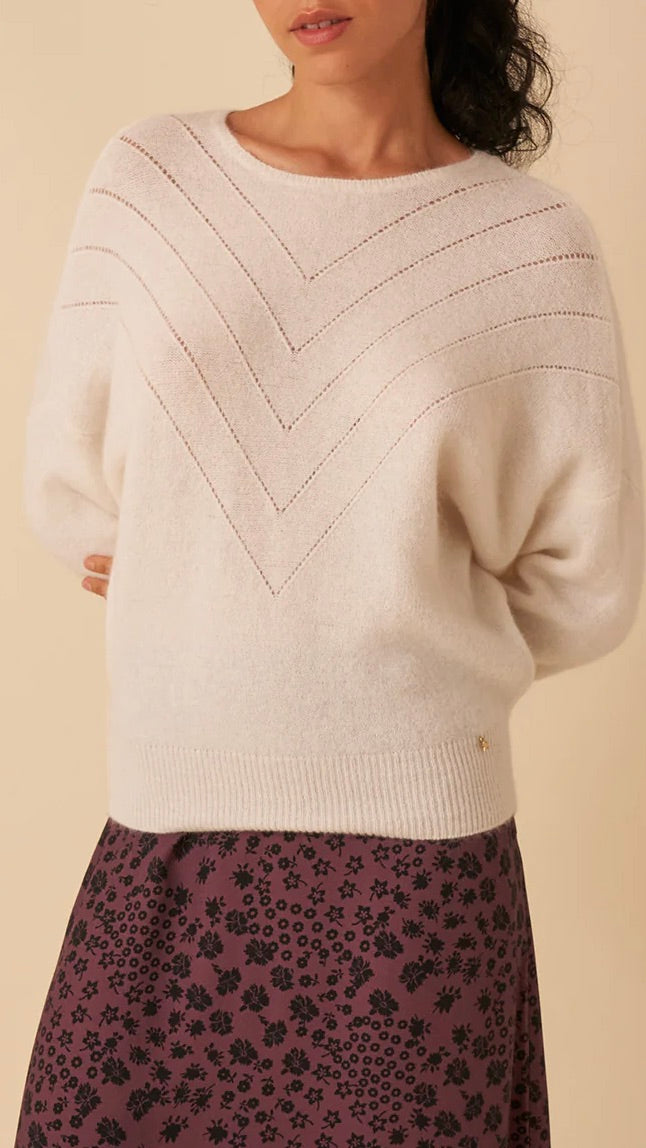 PULL AJOURE DES PETITS HAUTS ALOISE ECRU