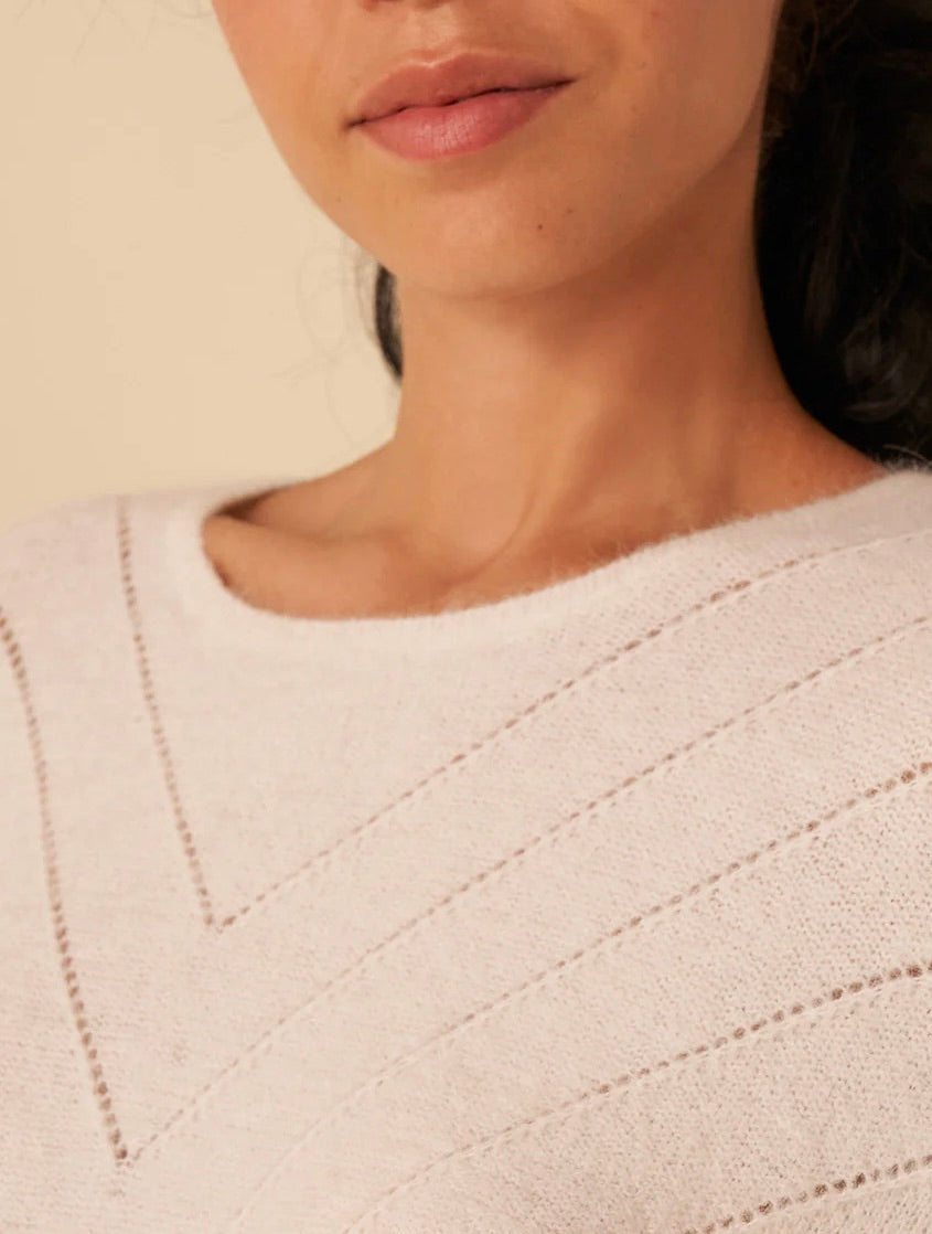 PULL AJOURE DES PETITS HAUTS ALOISE ECRU