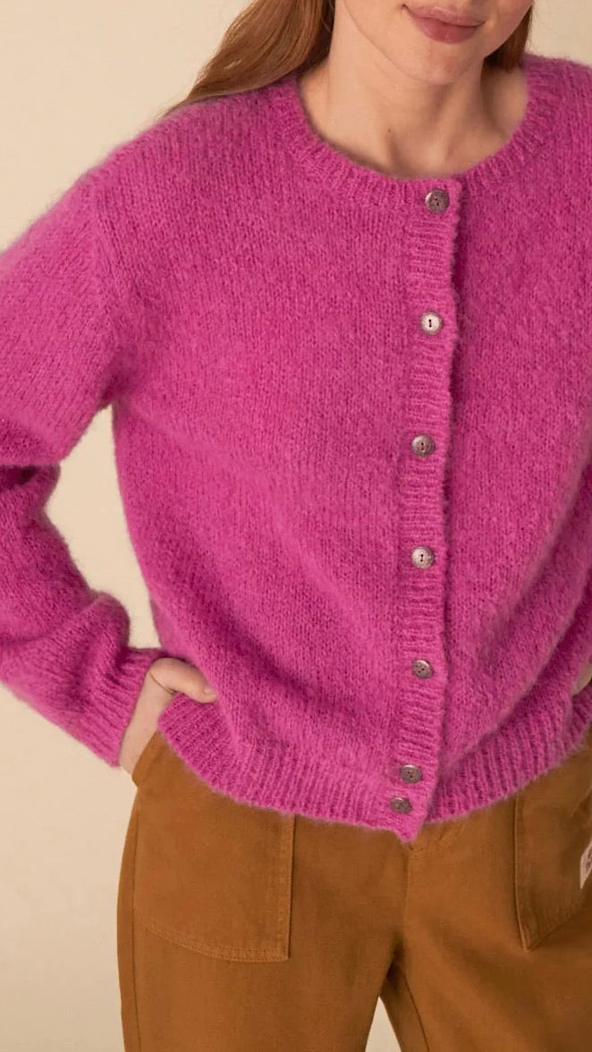 CARDIGAN DES PETITS HAUTS DUSKO CRUSH MAGENTA