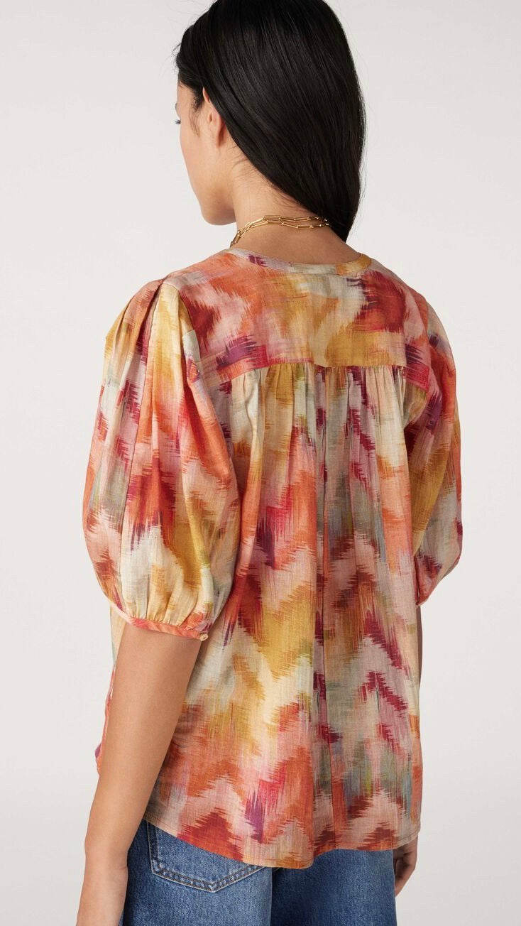 CHEMISE MANCHES COURTES PLISSEE OCRE BASH ALABAMA