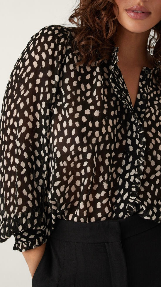 CHEMISE FLUIDE IMPRIMEE BINGO BASH NOIR
