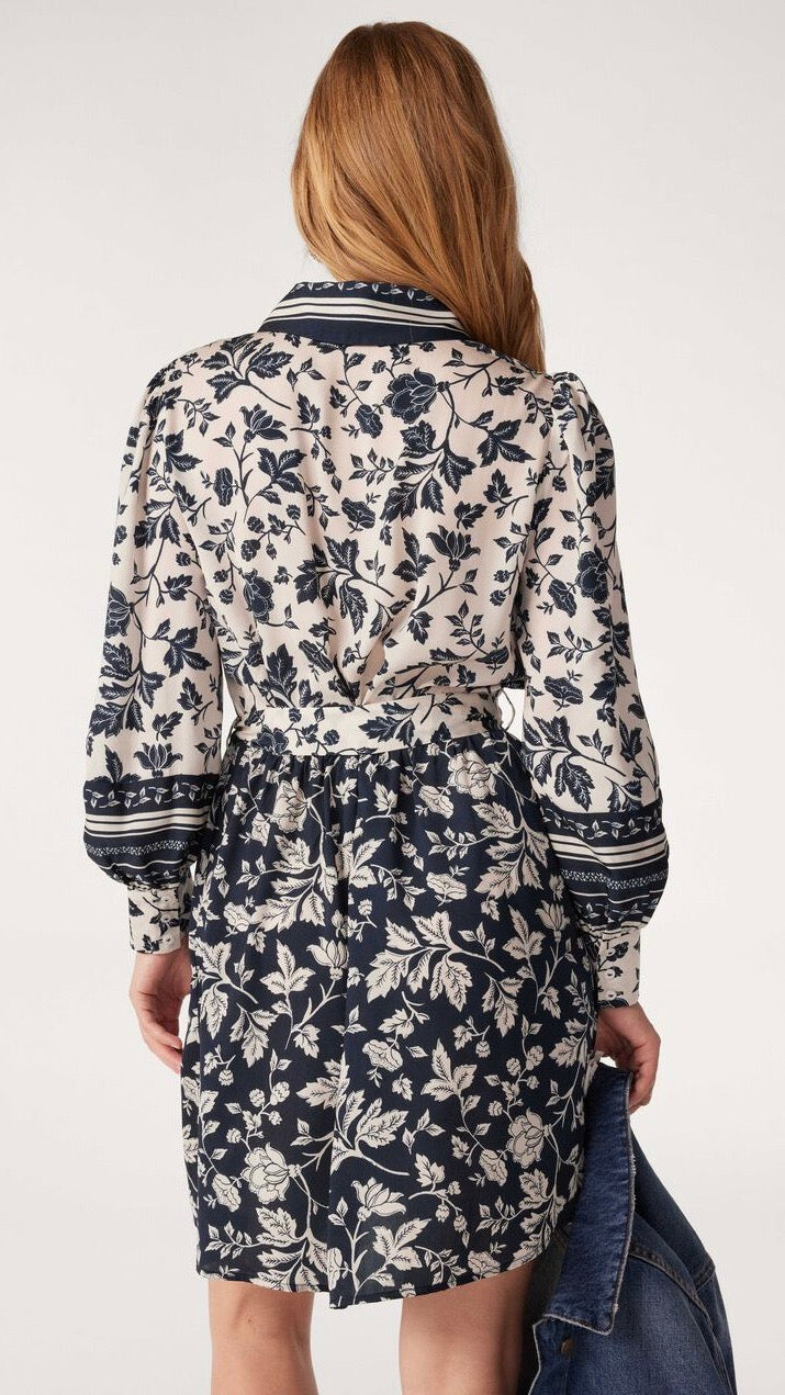 ROBE CHEMISE TAILLE ELASTIQUE IMPRIMÉÉ HELLA BASH ENCRE