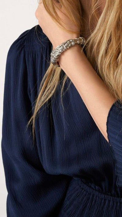 ROBE COURTE PLISSEE BASH KOSEE BLEU NUIT