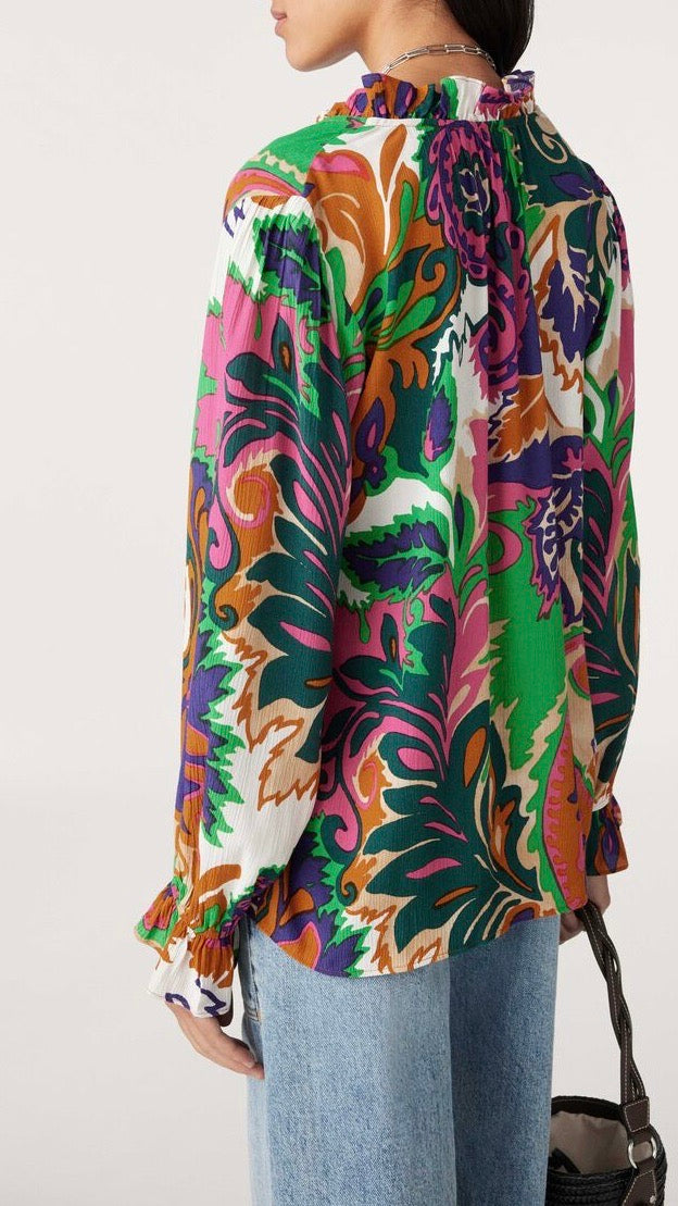 BLOUSE IMPRIMÉE MULTIPLE BASH NATSY VERT