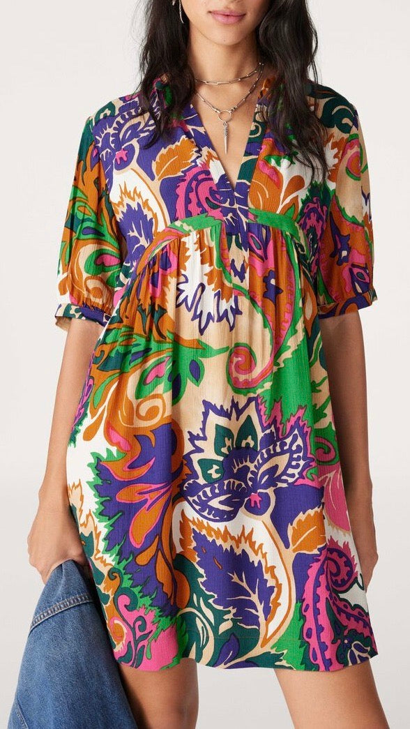 ROBE IMPRIMEE FLUIDE NILLY BASH VERT