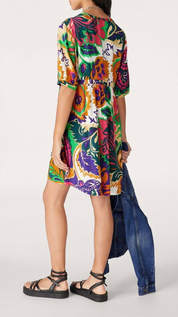 ROBE IMPRIMEE FLUIDE NILLY BASH VERT