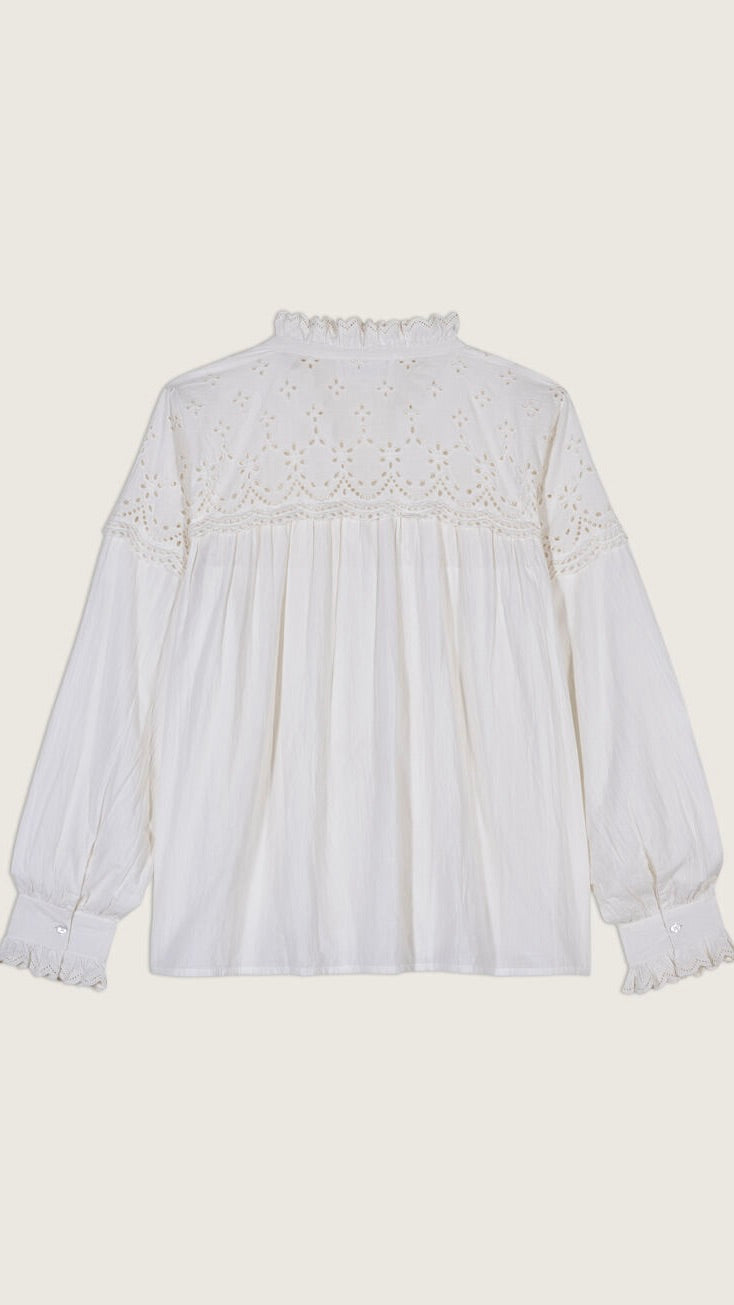 CHEMISE EN BRODERIE ANGLAISE ECRU BASH SARAH