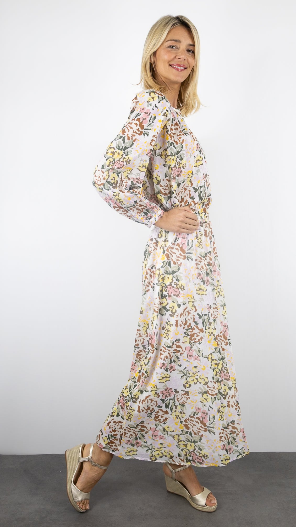 JUPE LONGUE IMPRIME EN VOILE DE COTON FEMME DES PETITS HAUTS ROXIE