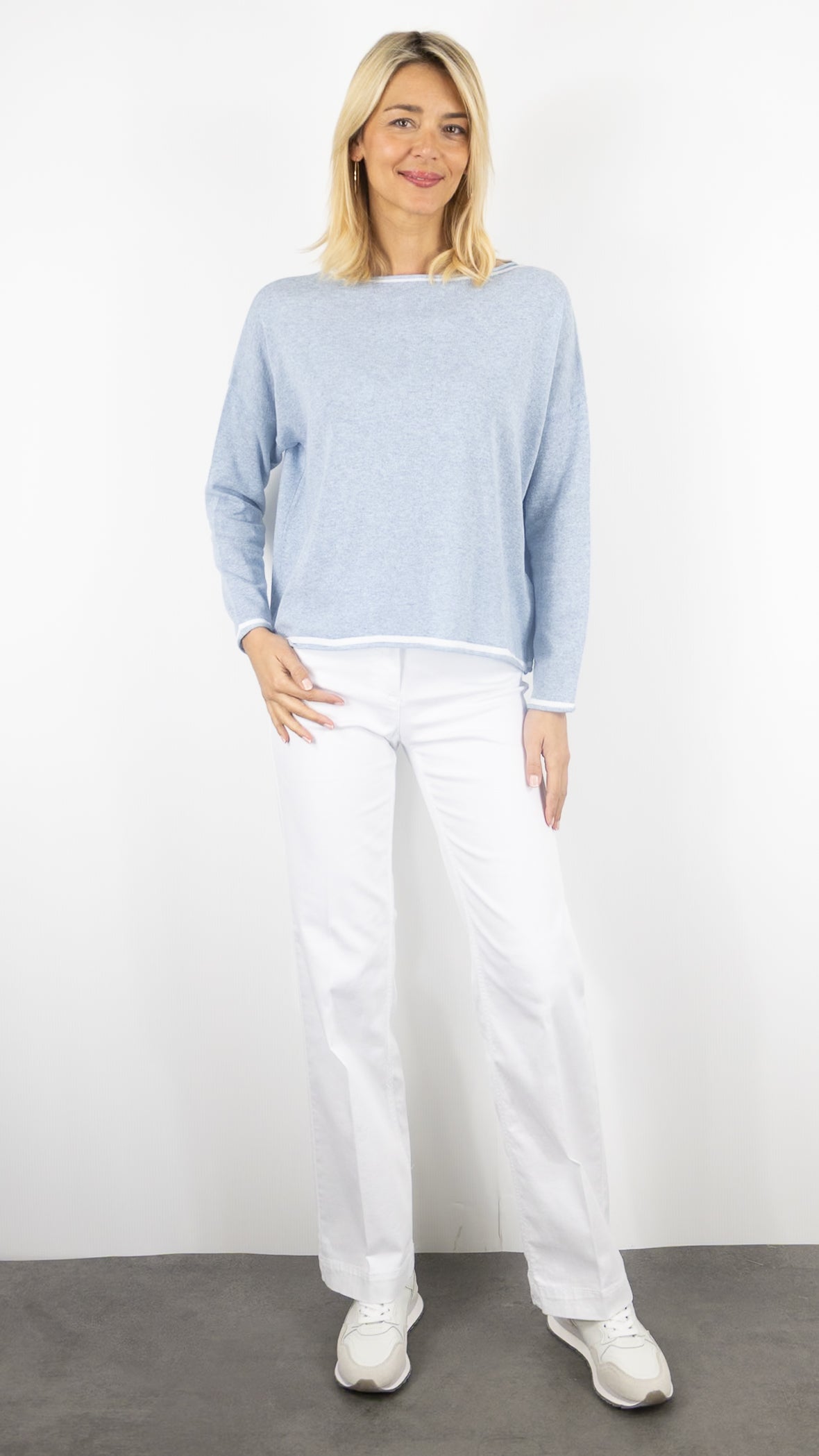 Pull col rond évasé Alexandre Laurent #COLOR_ciel