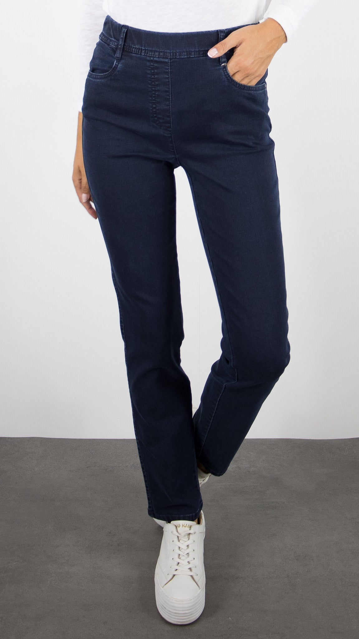 JEANS SLIM TAILLE ELASTIQUE FEMME TONI ALICE 21-31 2800-1 DARK BLUE