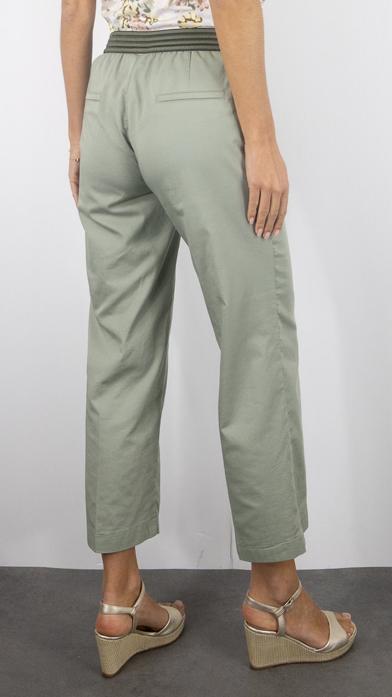 PANTALON LARGE 7/8 TAILLE ELASTIQUE FEMME TONI 21-76/1805-15 KAKI