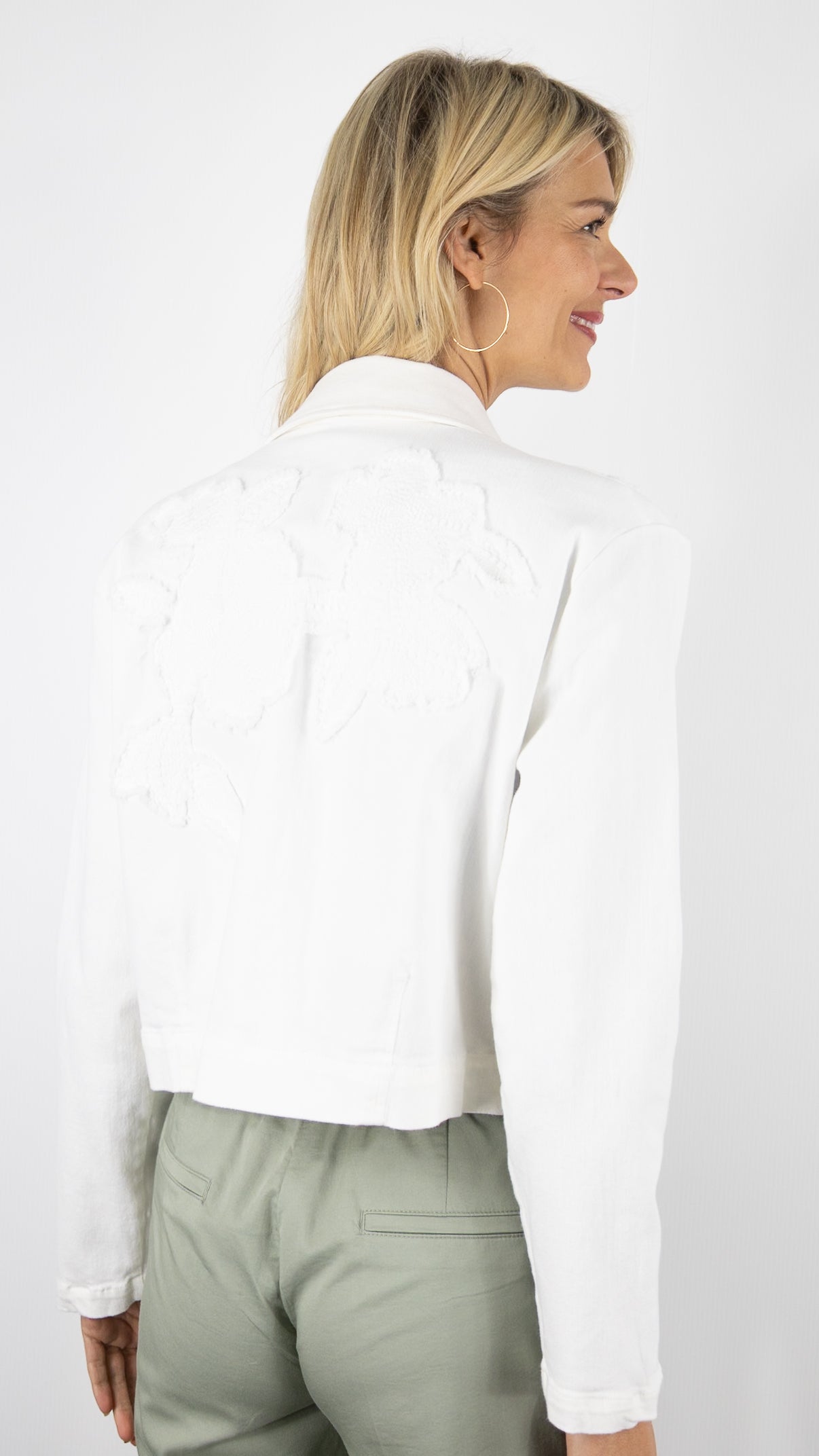 BLOUSON BRODE ECRU FEMME CAROLINE BISS 1888