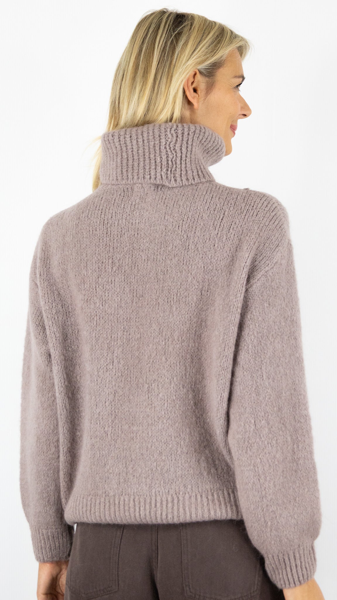 PULL COL ROULE 21172 NAIS TAUPE