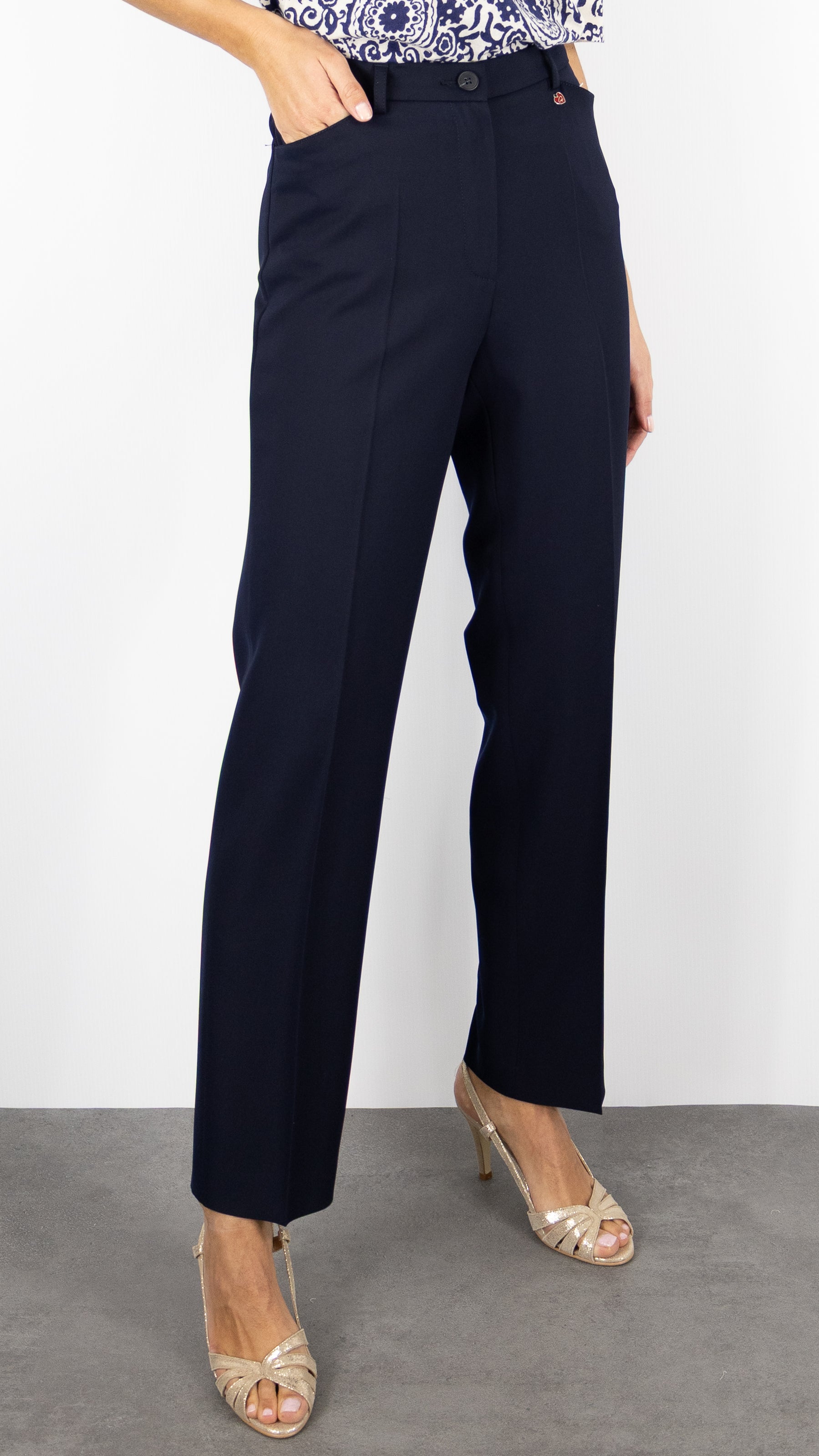 PANTALON DE VILLE TAILLE ELASTIQUE TONI 2220/0000/82003#COLOR_59/NAVY NOS