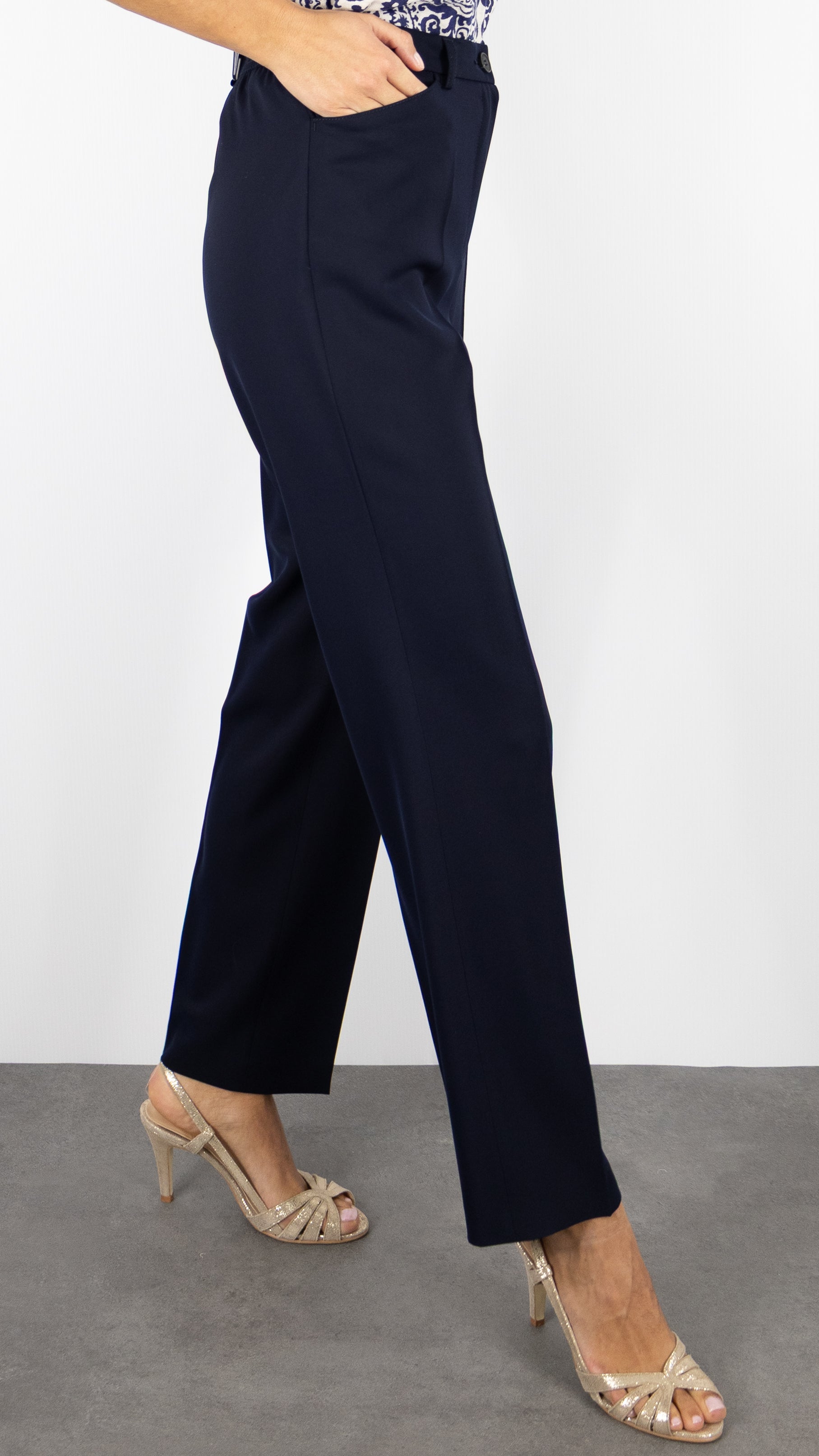 PANTALON DE VILLE TAILLE ELASTIQUE TONI 2220/0000/82003#COLOR_59/NAVY NOS