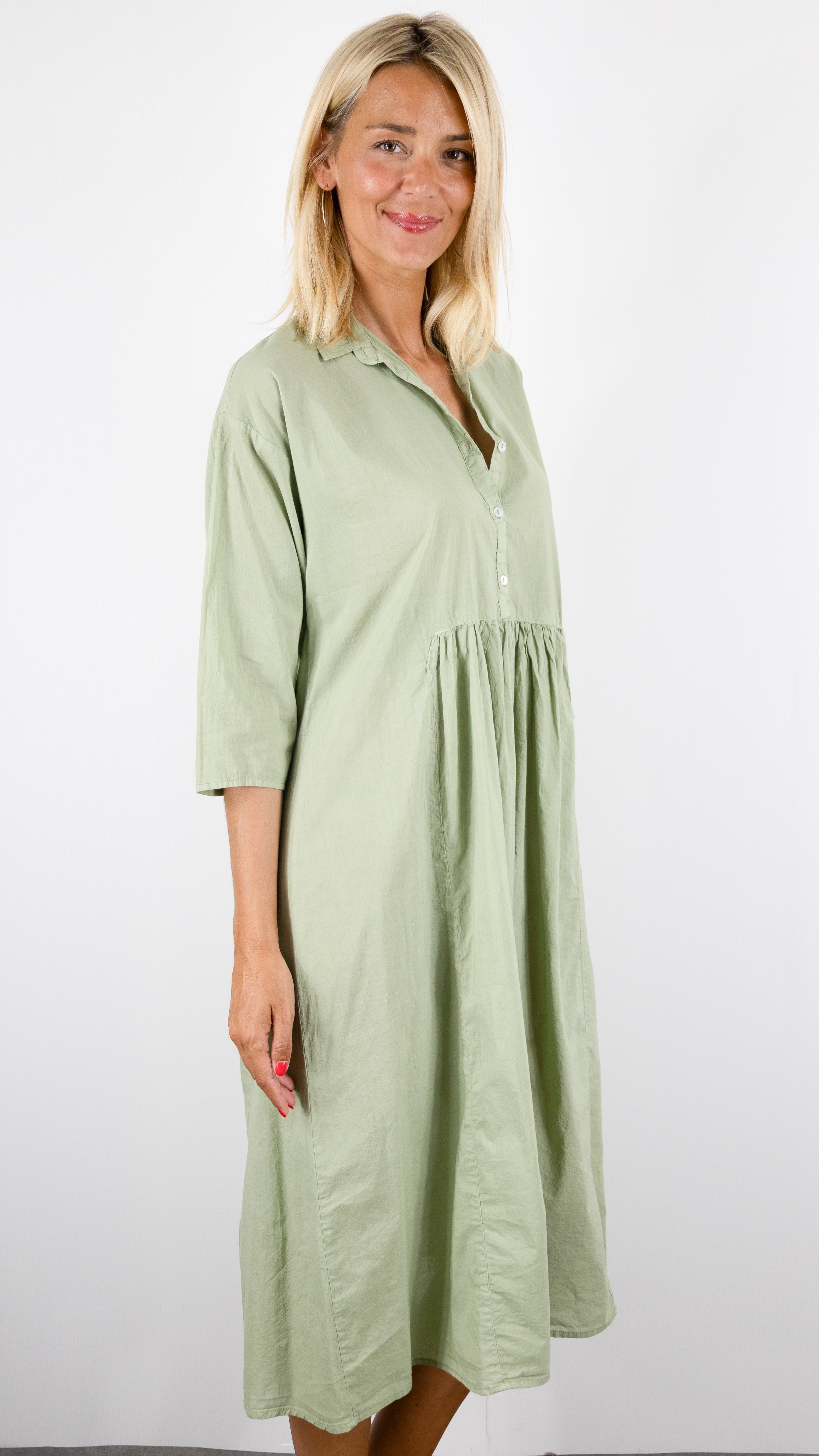 ROBE CHEMISE EVASEE EN COTON COLORES 2237.00#COLOR_2351/TEA