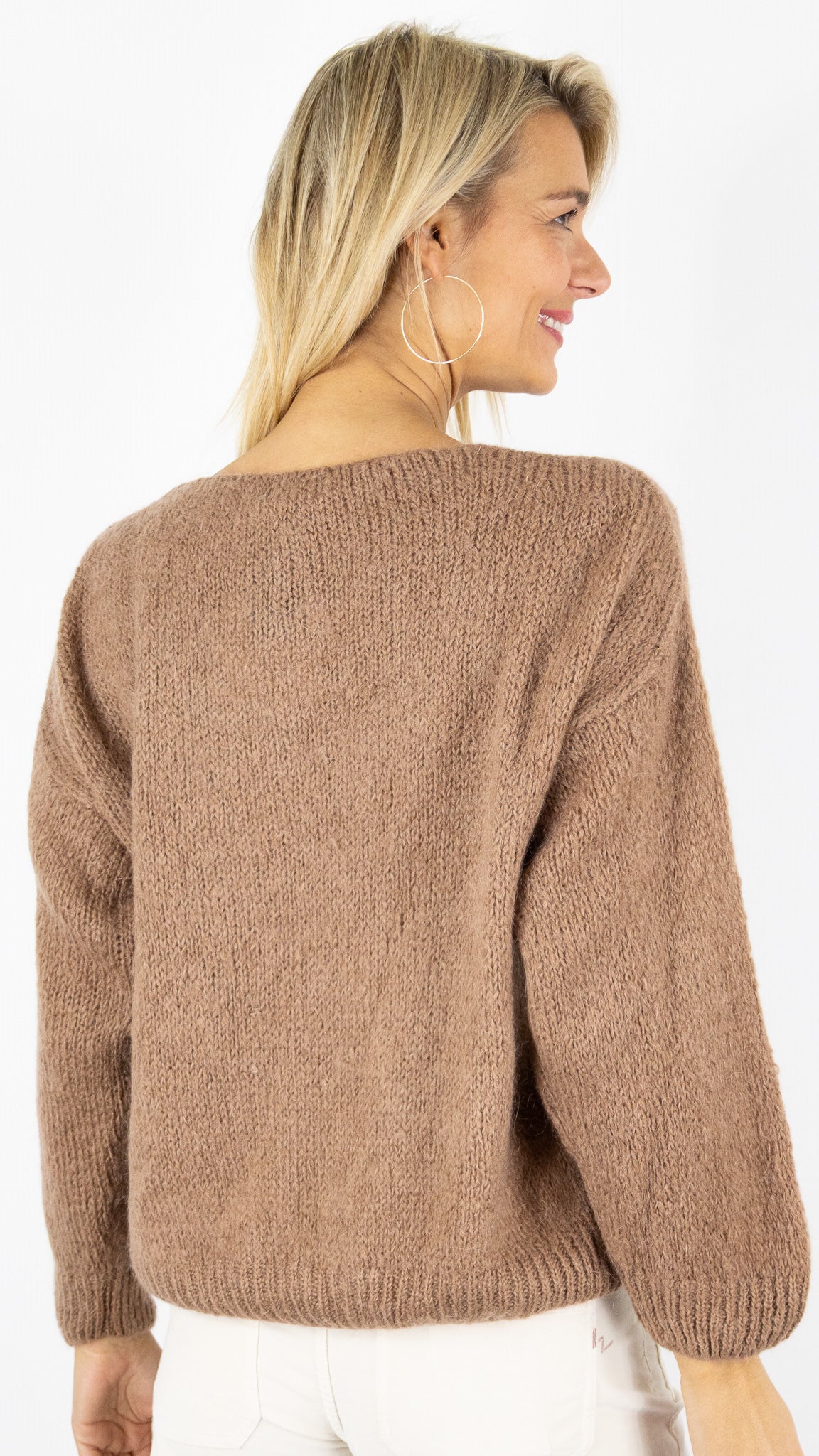 PULL AMPLE ENCOLURE V FEMME 2284 MAELYS CAMEL