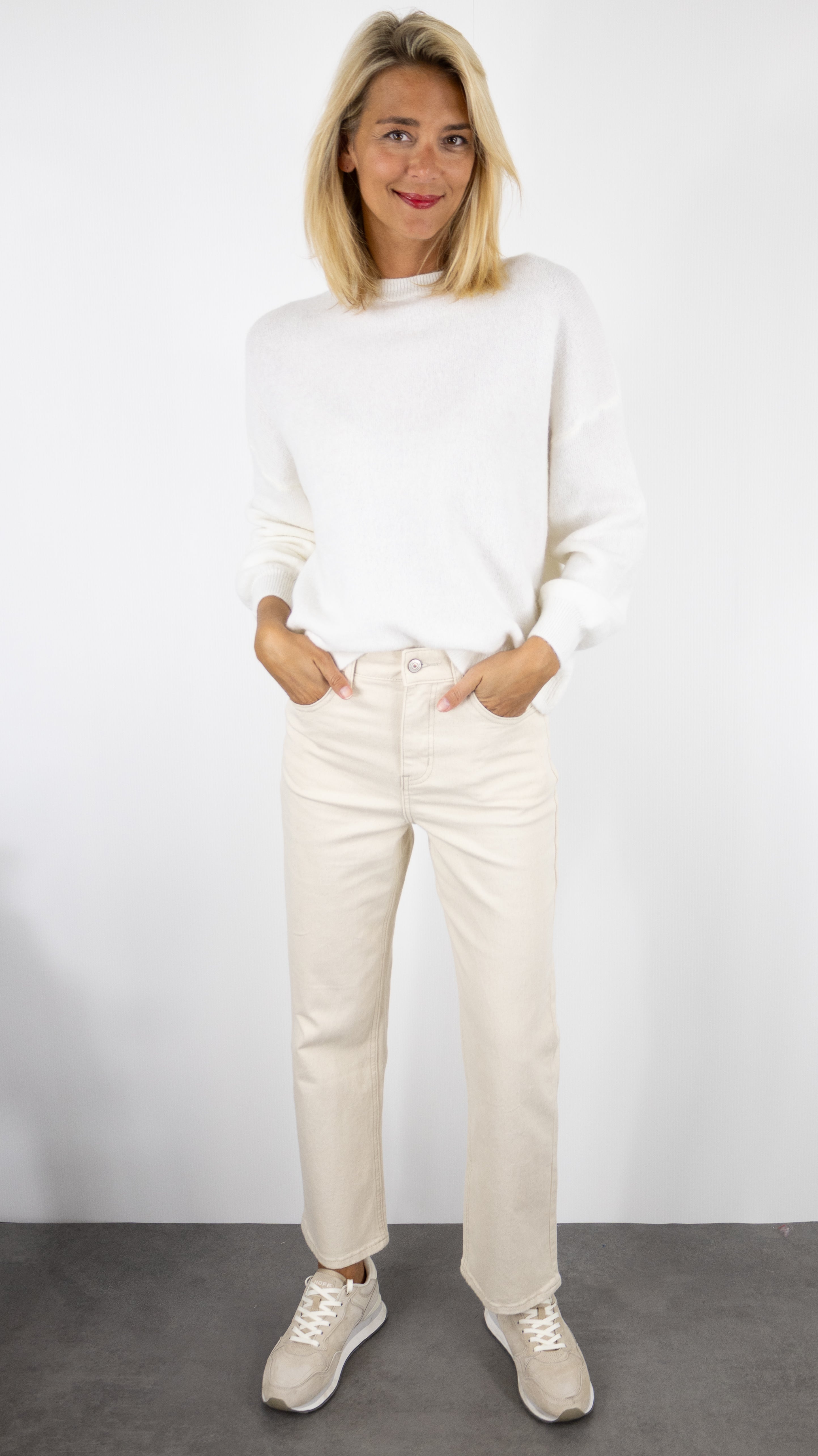 PULL COL ROND EVASE EN BABY ALPAGA NAIS 23197#COLOR_ECRU