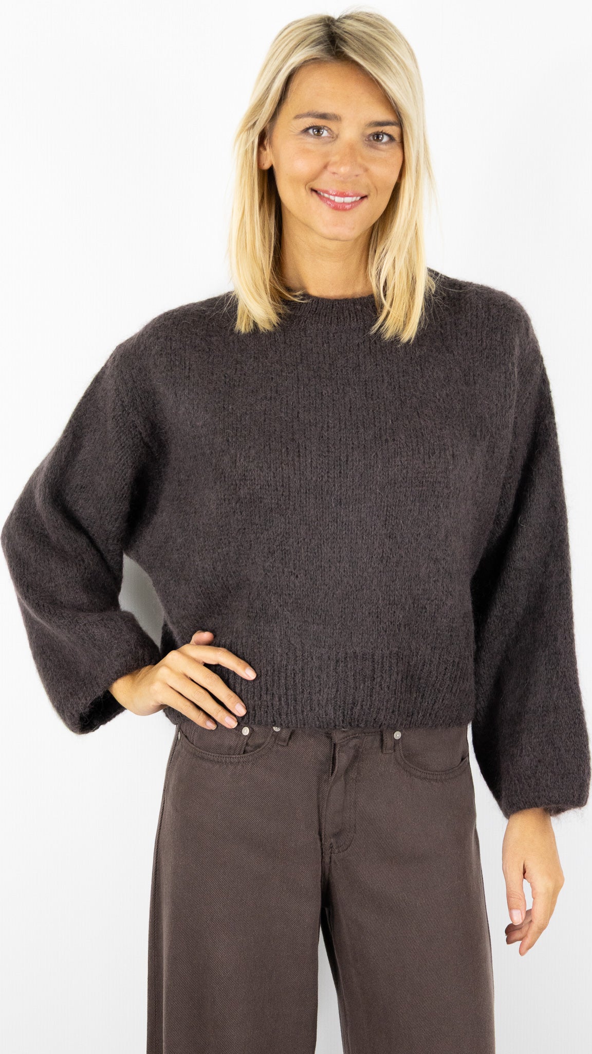PULL RAS DU COU FEMME 24183 NAIS#color_CHOCO