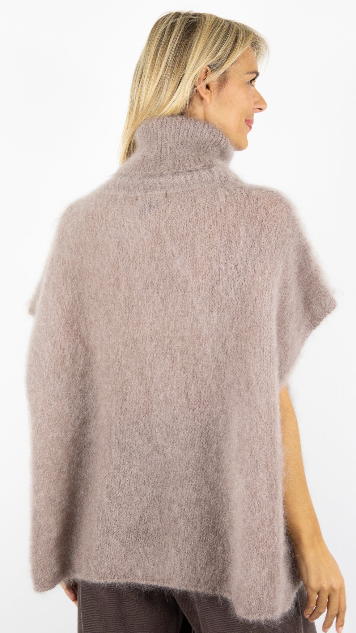 PULL COL ROULE SANS MANCHES AMPLE 24226 ANDROMEDE#color_TAUPE