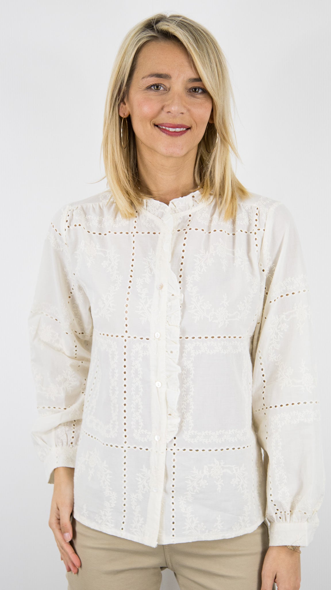 BLOUSE EN DENTELLE BEIGE LILI ET LALA 24342