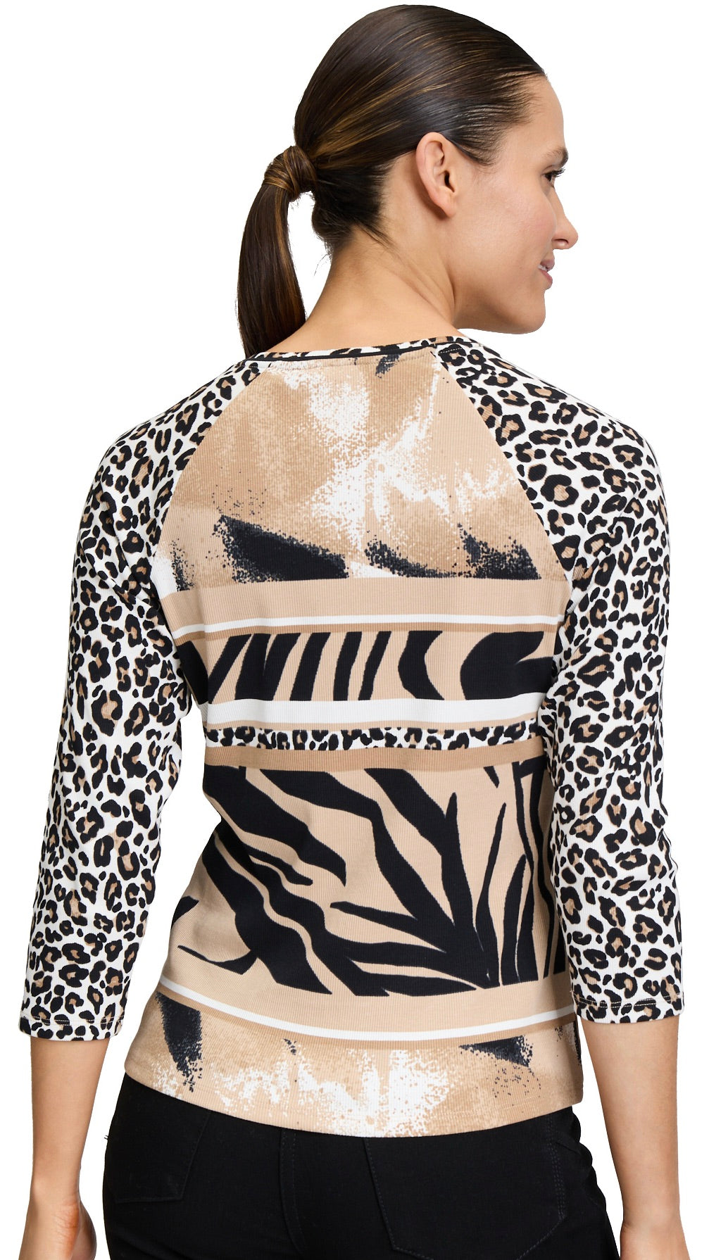 GILET ZIPPE LEOPARD CAMEL NOIR BEIGE BETTY BARCLAY 2436/2075