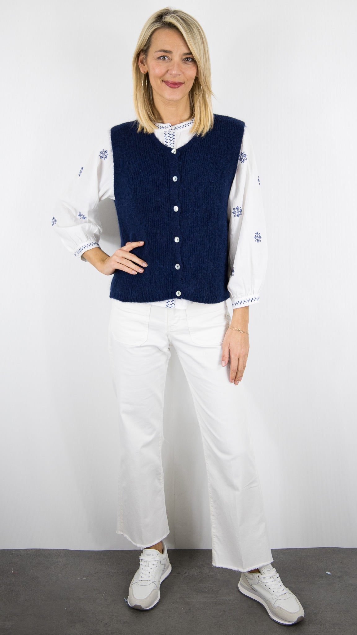 GILET V SANS MANCHES POUR FEMME ANDROMEDE 24699#COLOR_MARINE