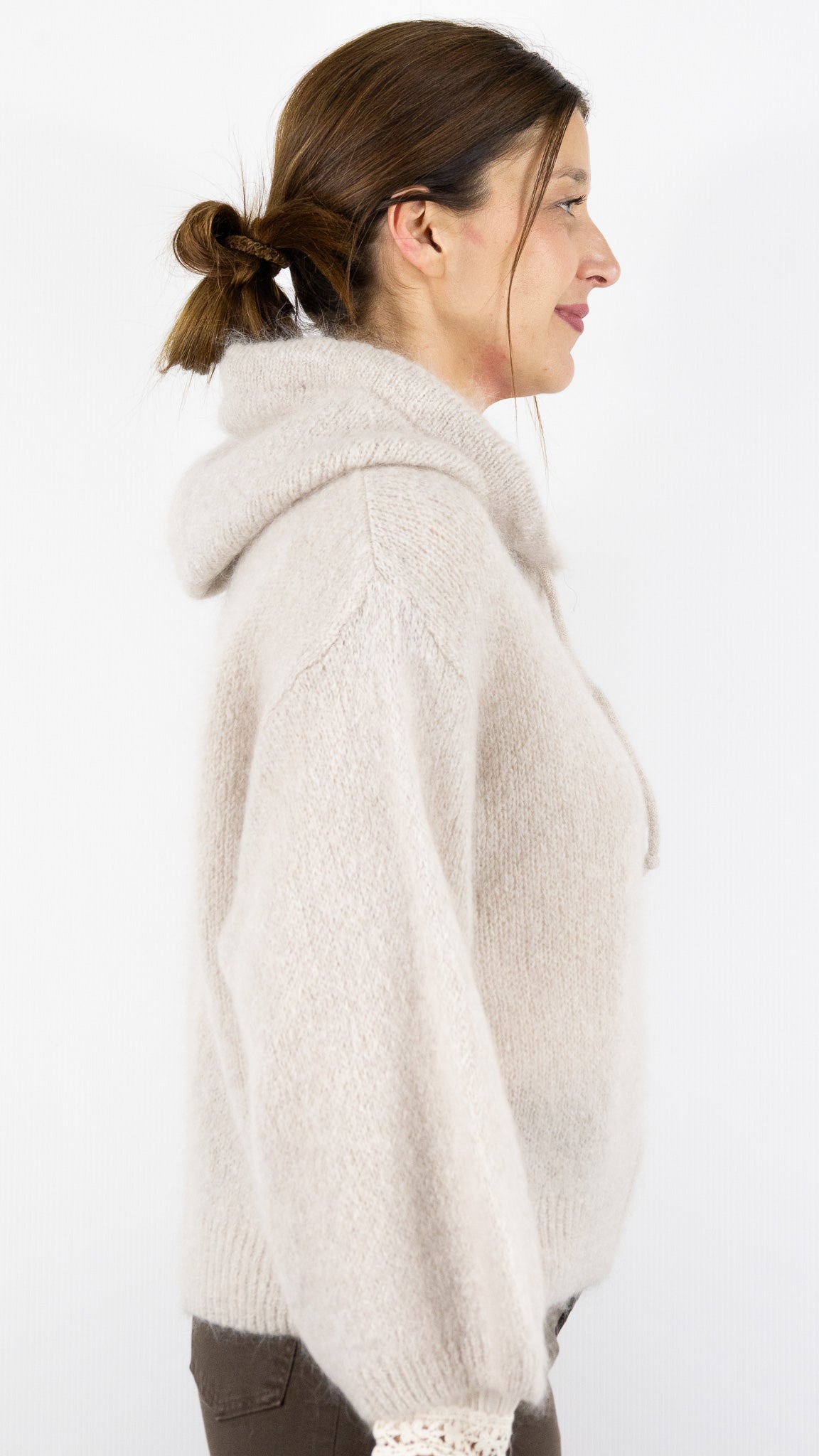 GILET ZIPPE A CAPUCHE NAIS 25090#COLOR_BEIGE