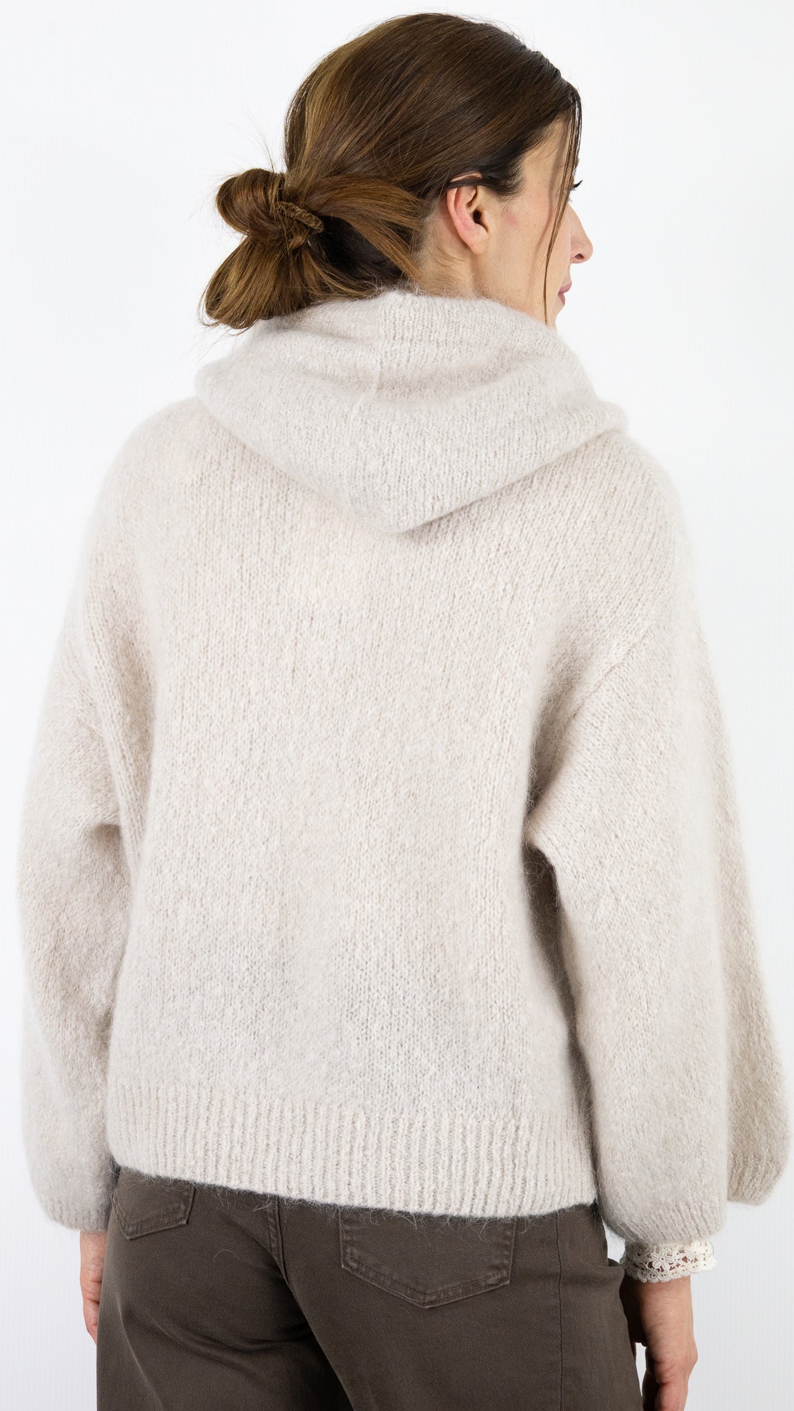 GILET ZIPPE A CAPUCHE NAIS 25090#COLOR_BEIGE