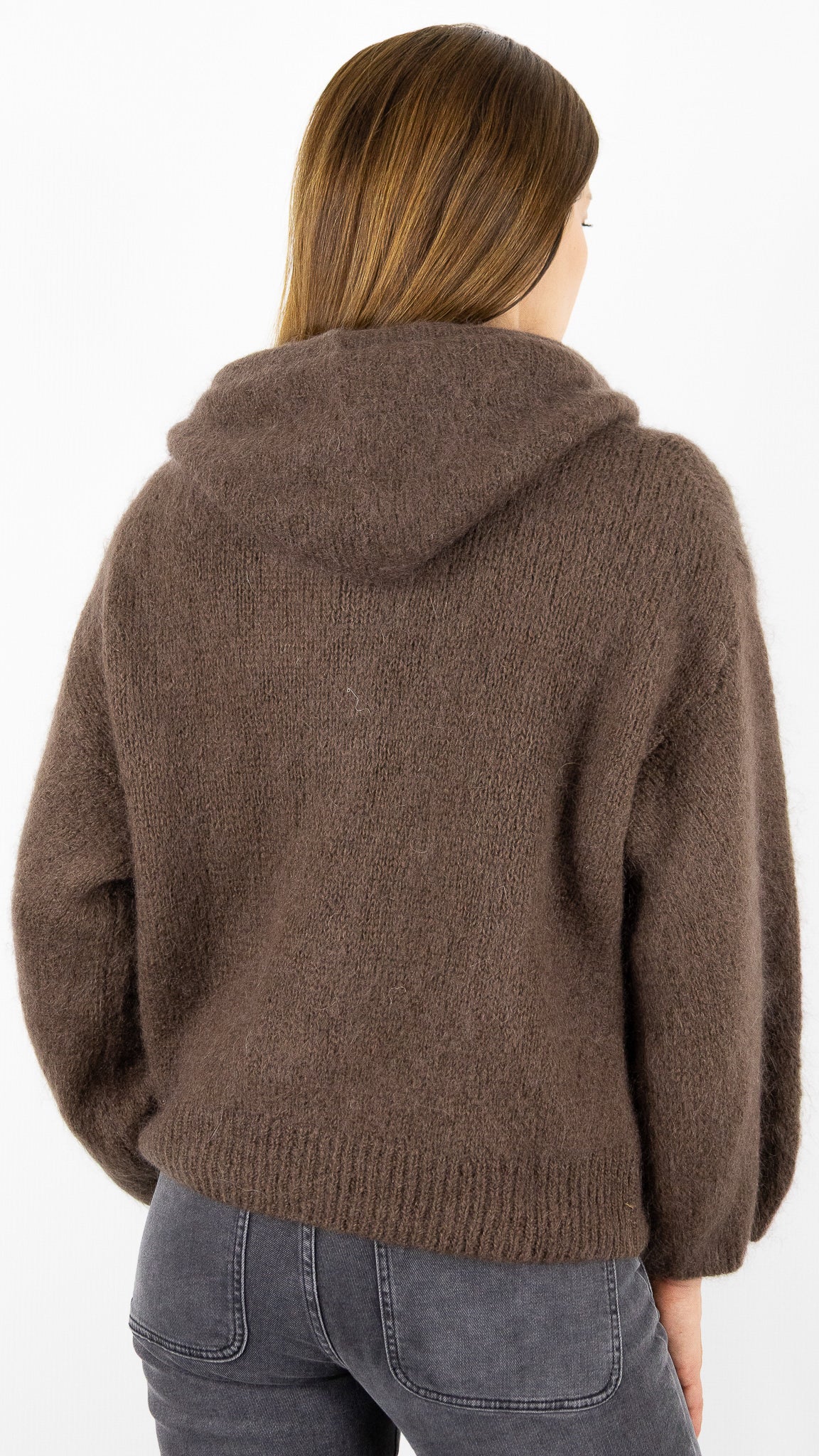 GILET ZIPPE A CAPUCHE NAIS 25090#COLOR_CHOCO