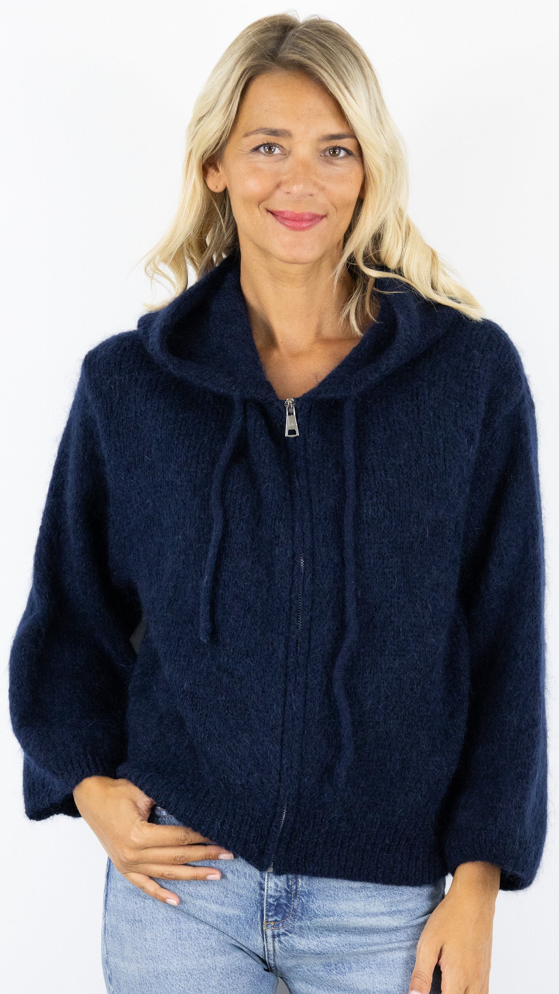 GILET ZIPPE A CAPUCHE NAIS 25090#COLOR_MARINE