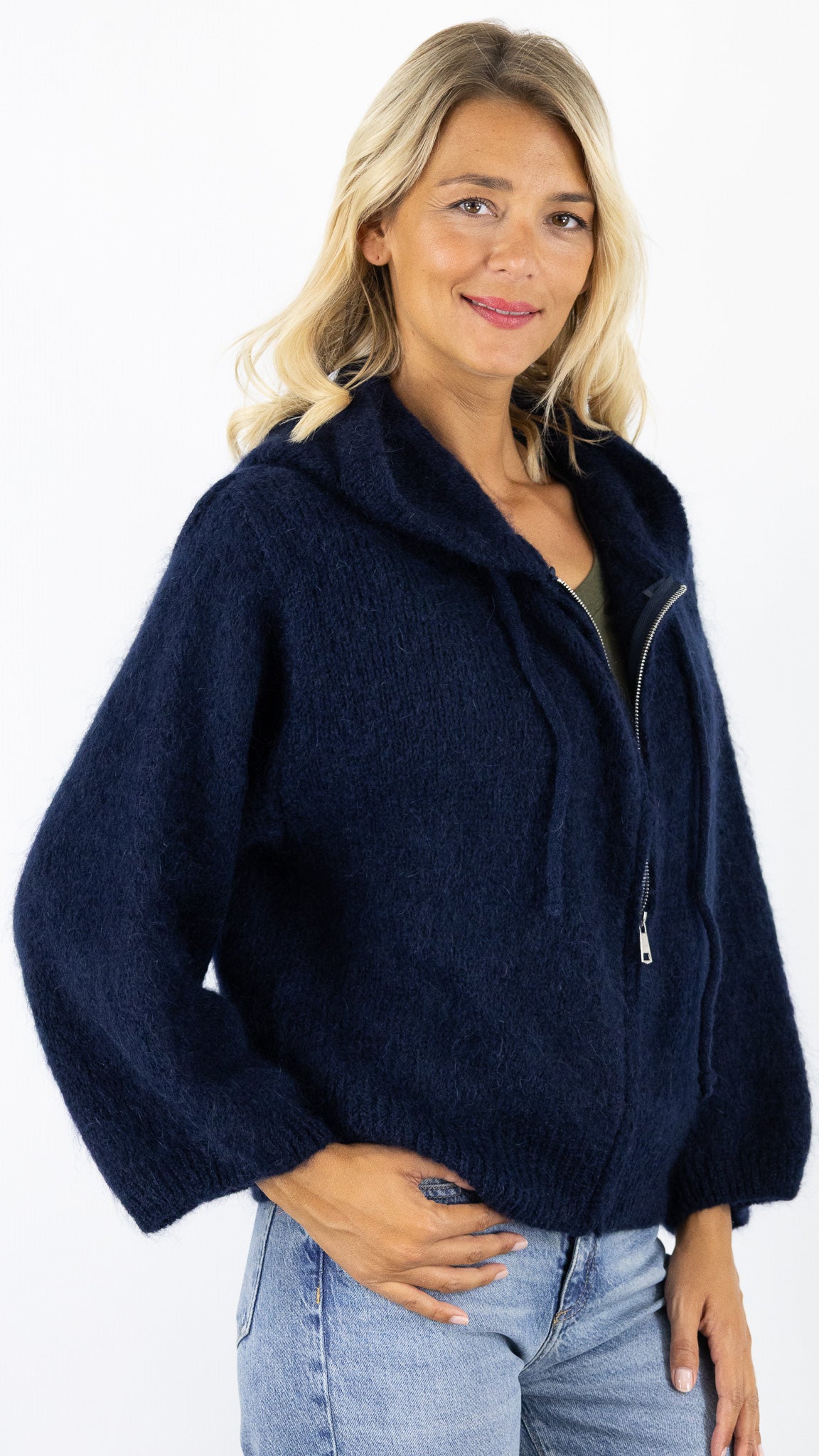 GILET ZIPPE A CAPUCHE NAIS 25090#COLOR_MARINE