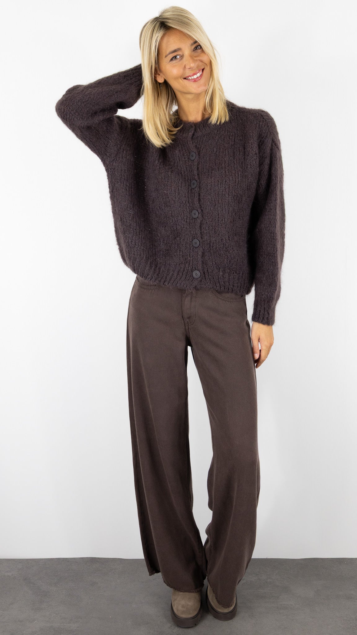 CARDIGAN GROSSE MAILLE 25109 NAIS#color_CHOCO