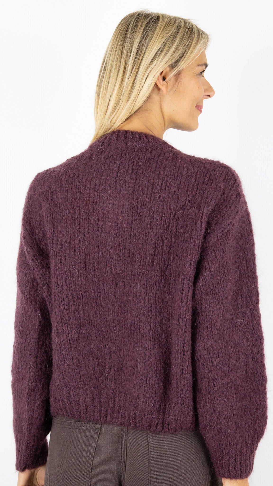 CARDIGAN GROSSE MAILLE 25109 NAIS#color_PRUNE