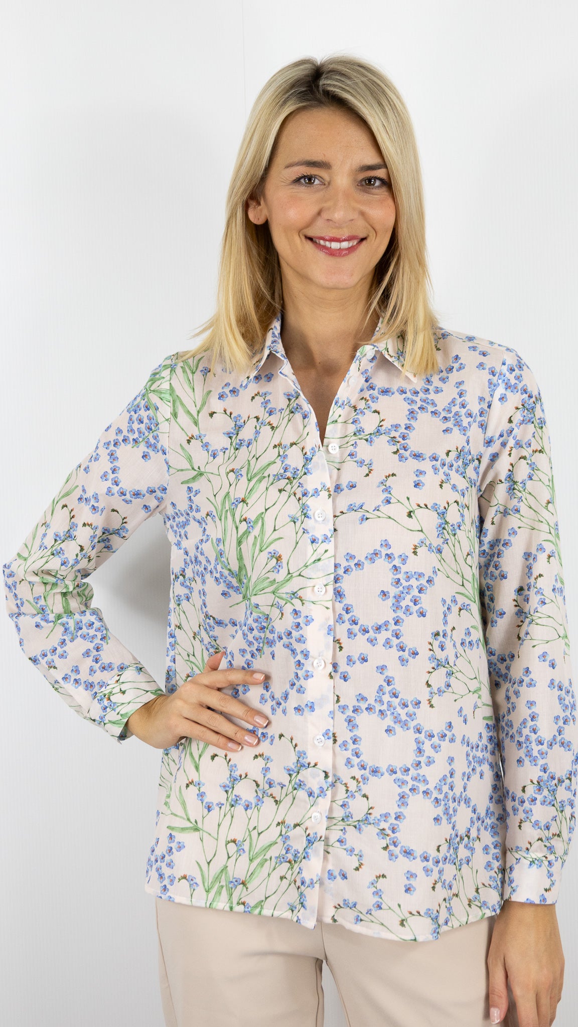 BLOUSE IMPRIME FLEURI EN VOILE DE COTON POUR FEMME TONI 28-23/1438-5