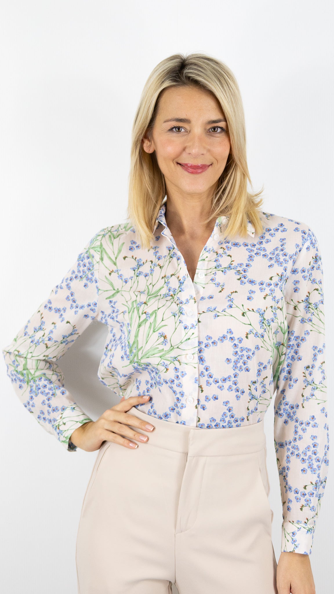BLOUSE IMPRIME FLEURI EN VOILE DE COTON POUR FEMME TONI 28-23/1438-5