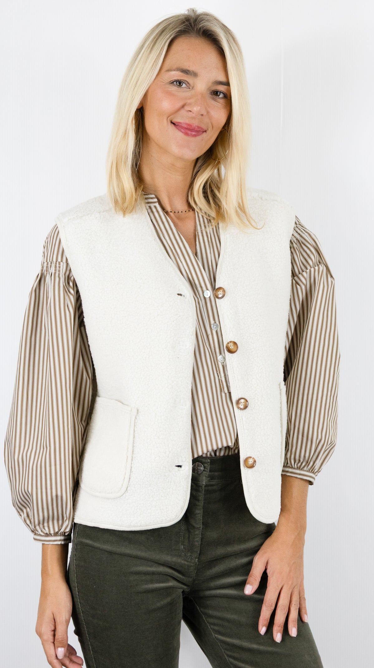 GILET VESTE SANS MANCHES MOUTON ECRU SEASON 16G430