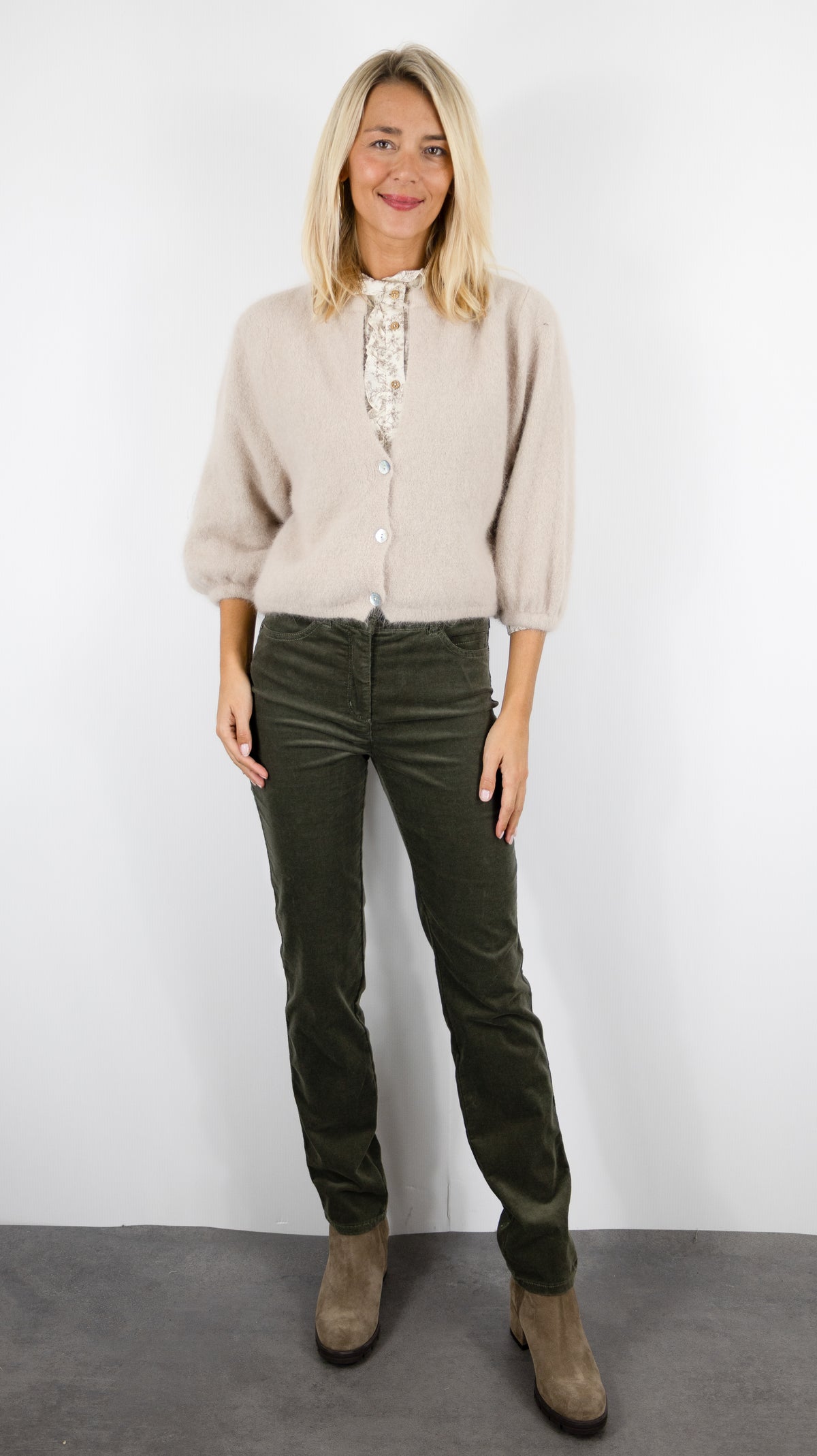 CARDIGAN COURT POUR FEMME NAIS AN25660-1#COLOR_BEIGE