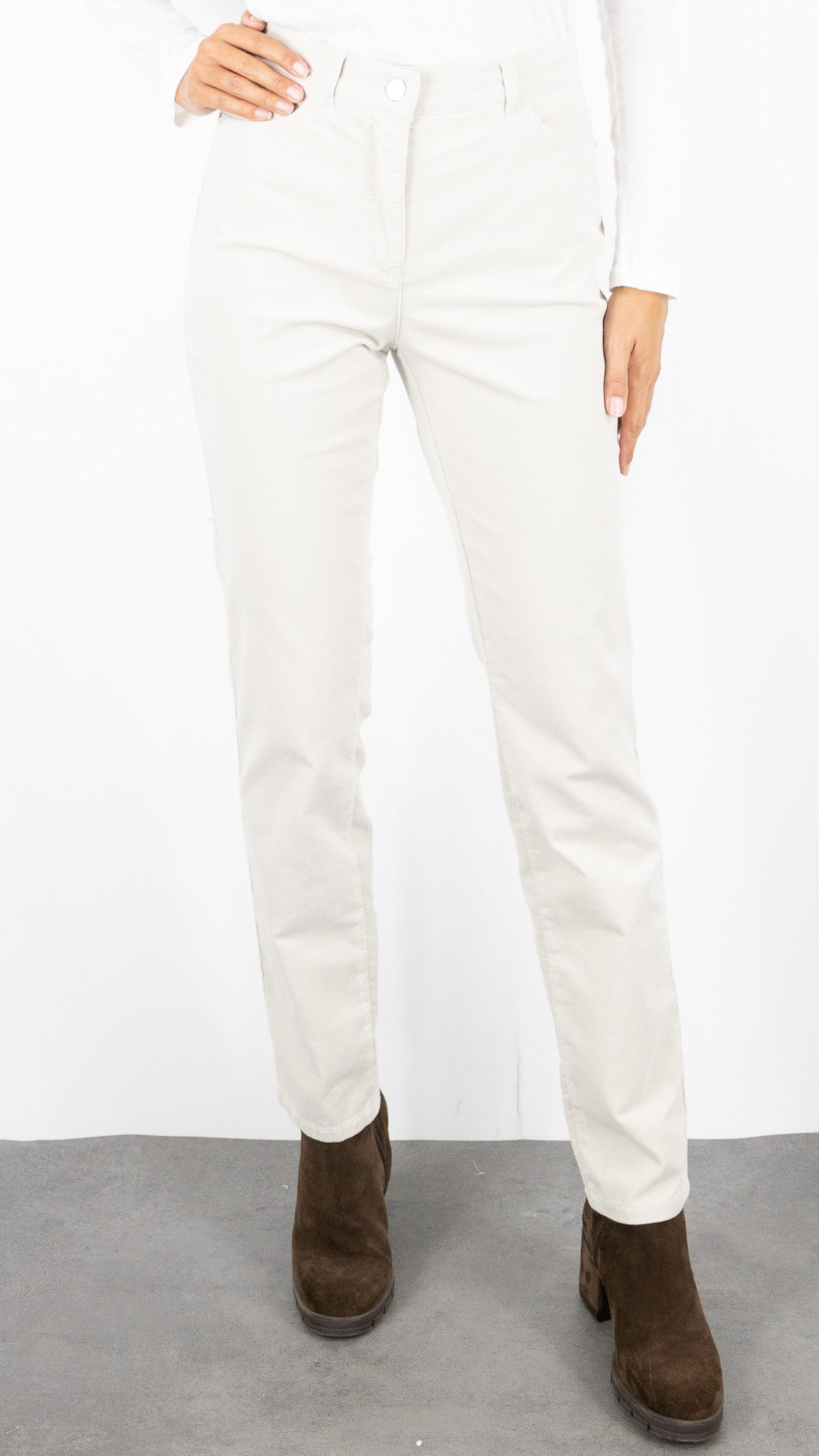 PANTALON DROIT EN VELOURS MILLERAIES POUR FEMME TONI BELOVE 31-01 1225-22#COLOR_083/ANTRACITE STONE