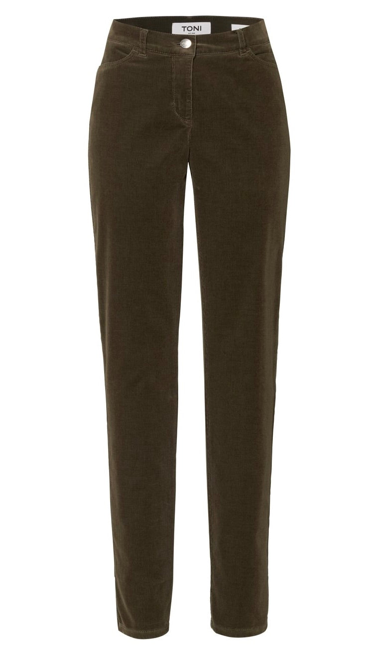 JEANS EN VELOURS POUR FEMME TONI 31-01 1225-22 BE LOVED#COLOR_67/FERN GREEN KAKI
