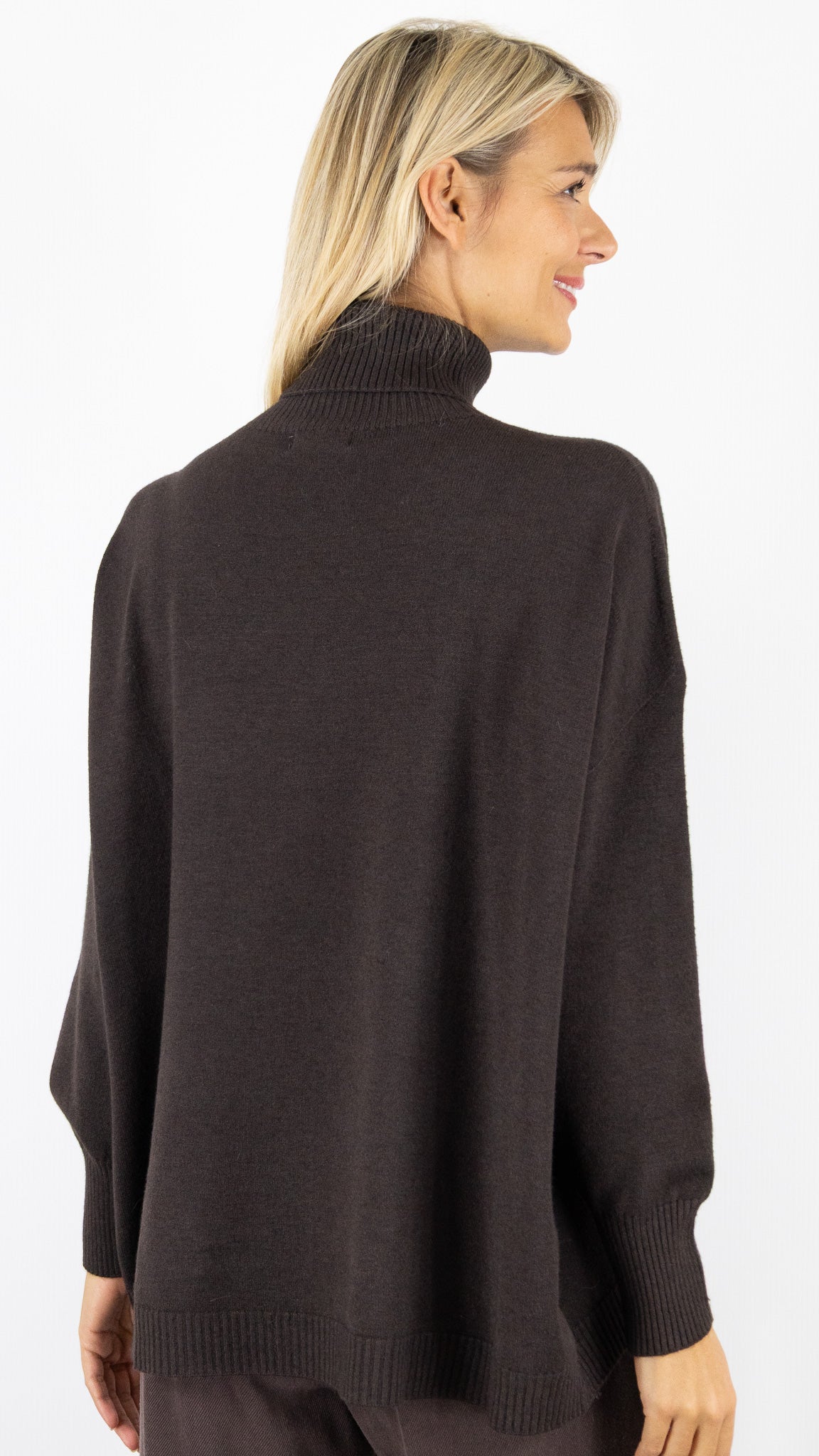 PULL COL ROULE AMPLE 36017 MAX ET ENJOY#color_MARRON