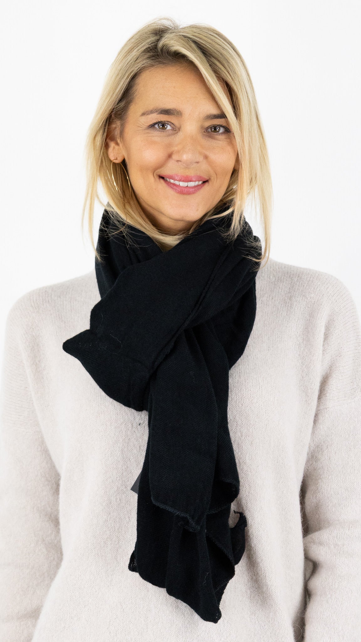 ECHARPE DOUCE BORD A BORD VOUS 39645#COLOR_0200/NOIR