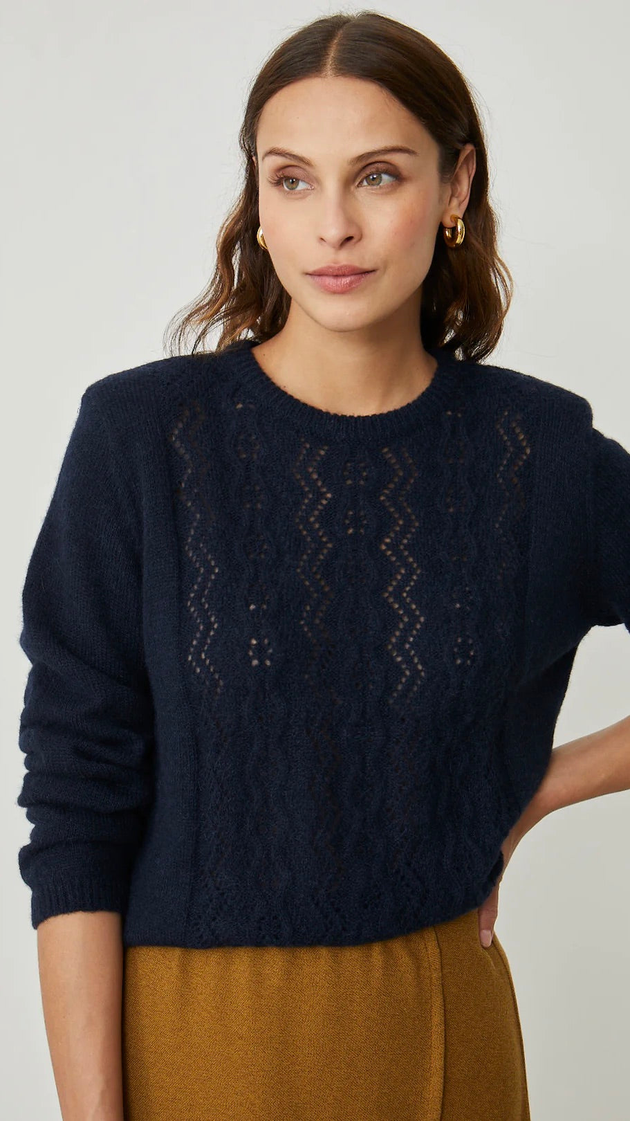 PULL COL ROND TORSADE MELINE HARRIS WILSON MARINE