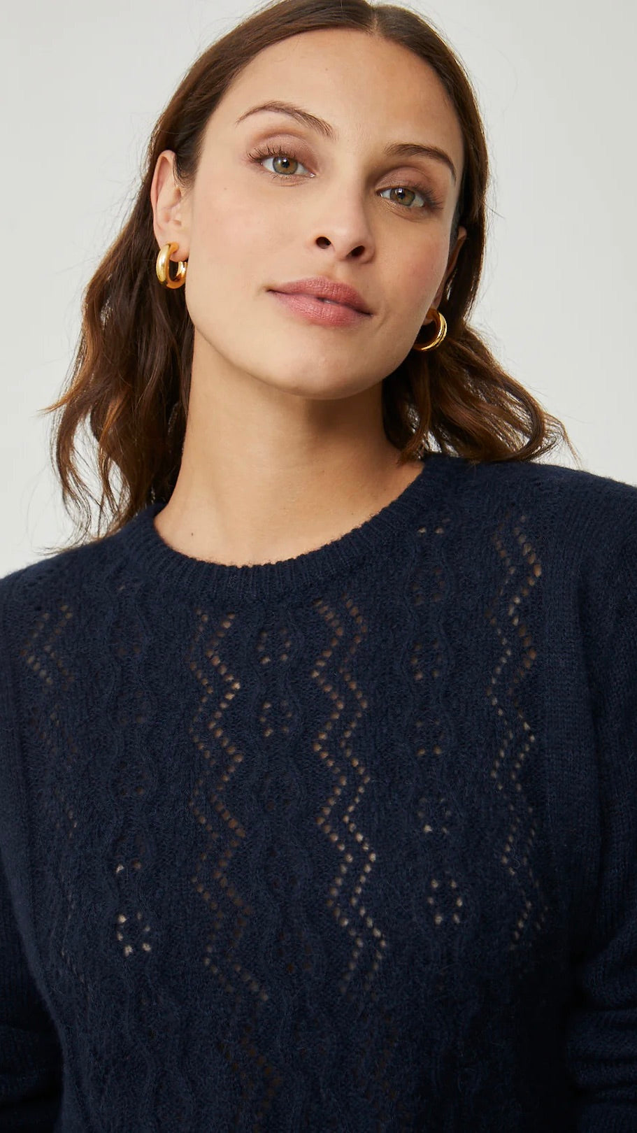 PULL COL ROND TORSADE MELINE HARRIS WILSON MARINE