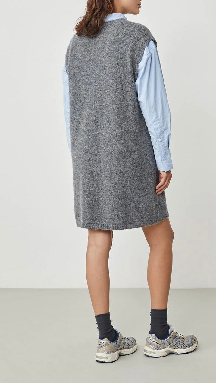 ROBE SANS MANCHES EN MAILLE MYRELLA HARRIS WILSON GRIS ANTHRACITE