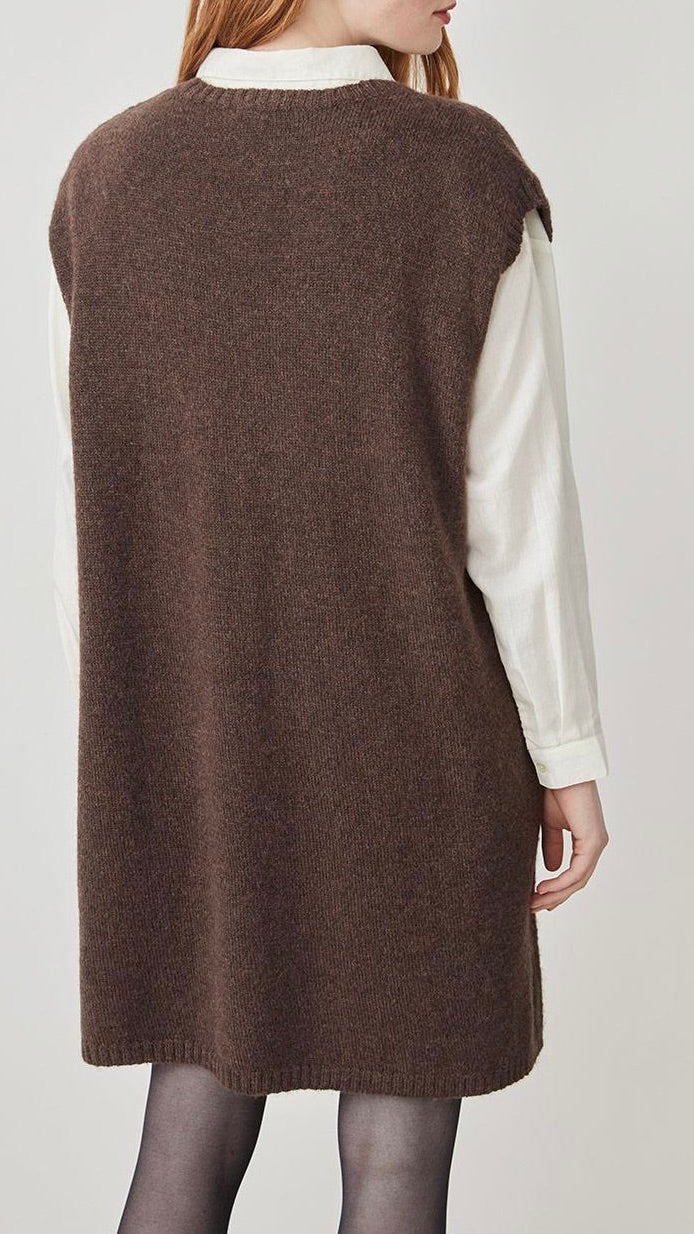 ROBE SANS MANCHES EN MAILLE MYRELLA HARRIS WILSON CHOCOLAT