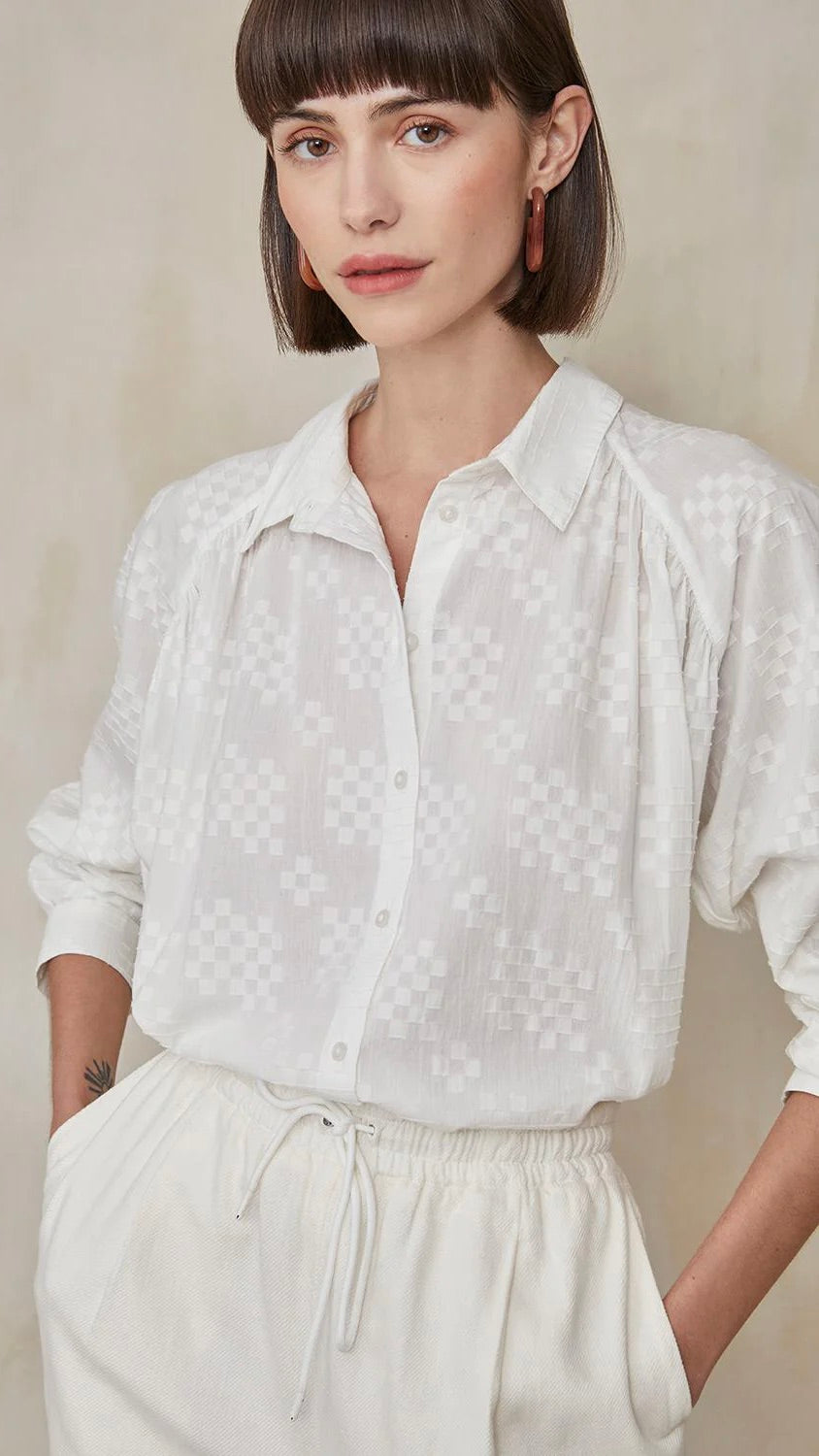 CHEMISE COTON FACONNE AIDI HARRIS WILSON ECRU