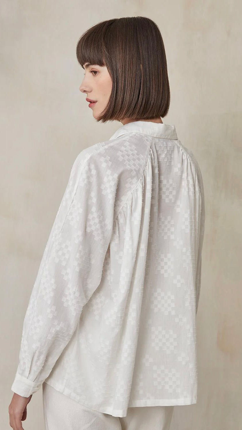 CHEMISE COTON FACONNE AIDI HARRIS WILSON ECRU