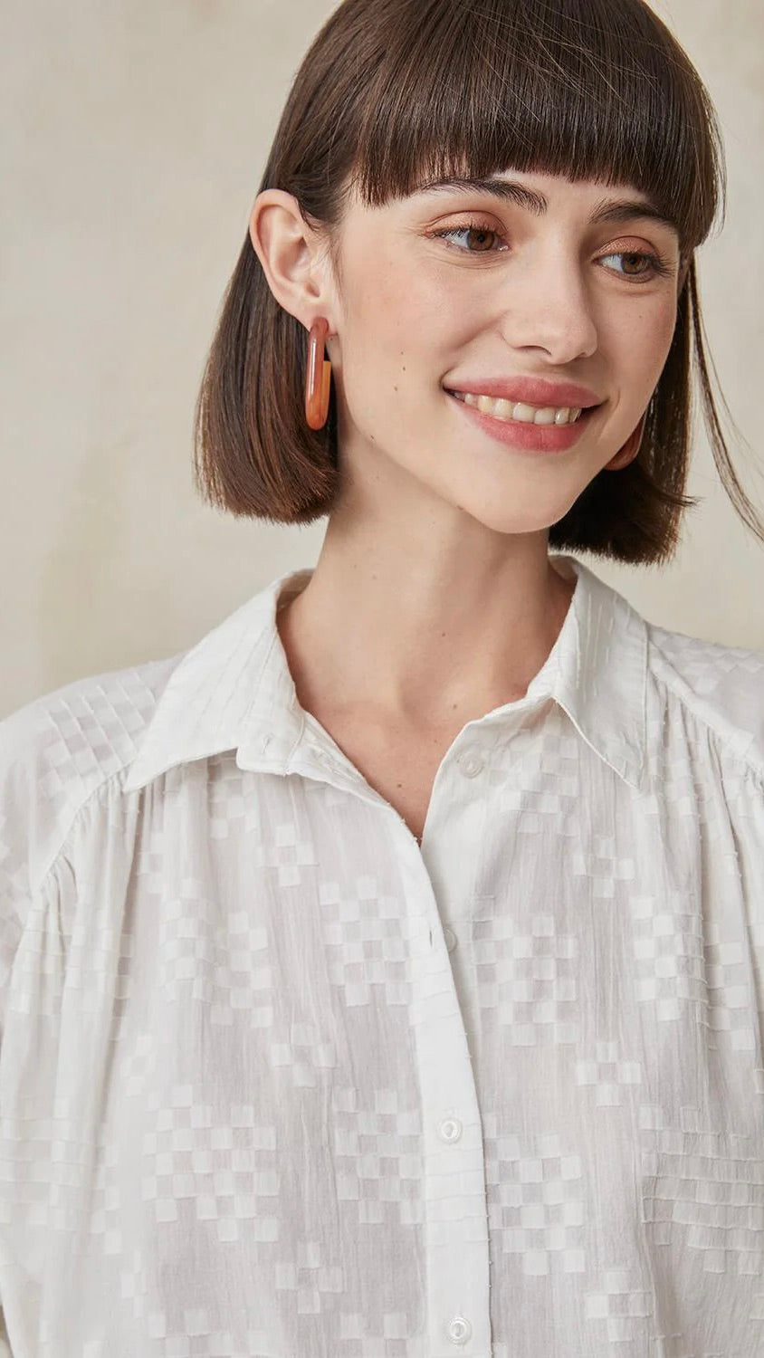 CHEMISE COTON FACONNE AIDI HARRIS WILSON ECRU