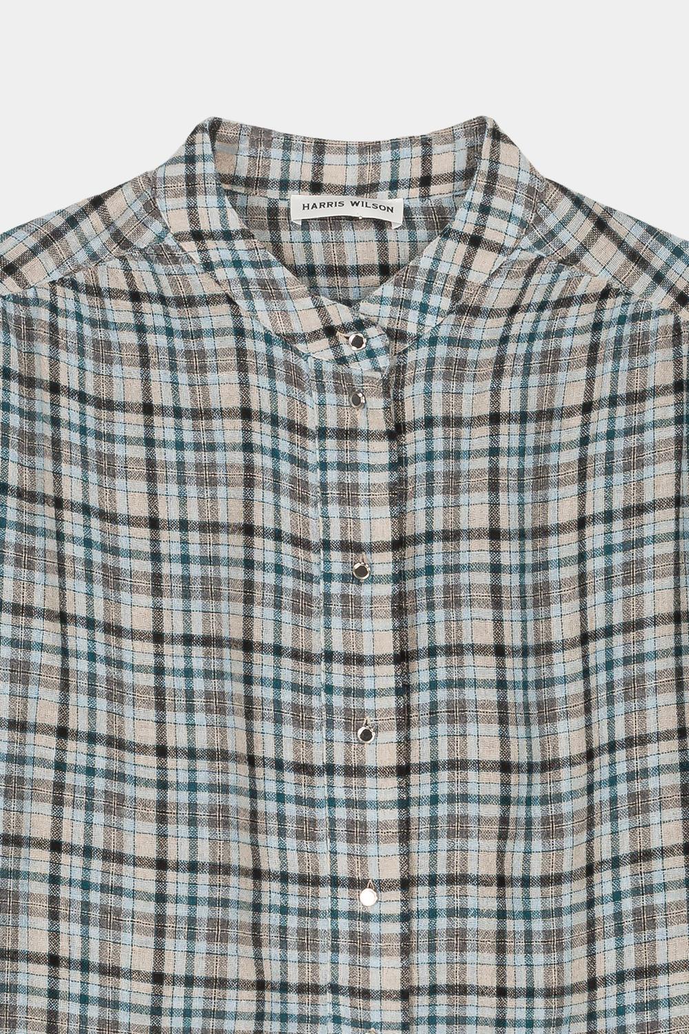 BLOUSE A CARREAUX AVRIL HARRIS WILSON NUAGE CIEL
